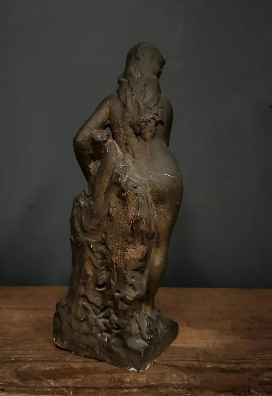 Studio Plaster Sculpture by Charles Filleul Woman in Antique Style, 20th Century For Sale 3