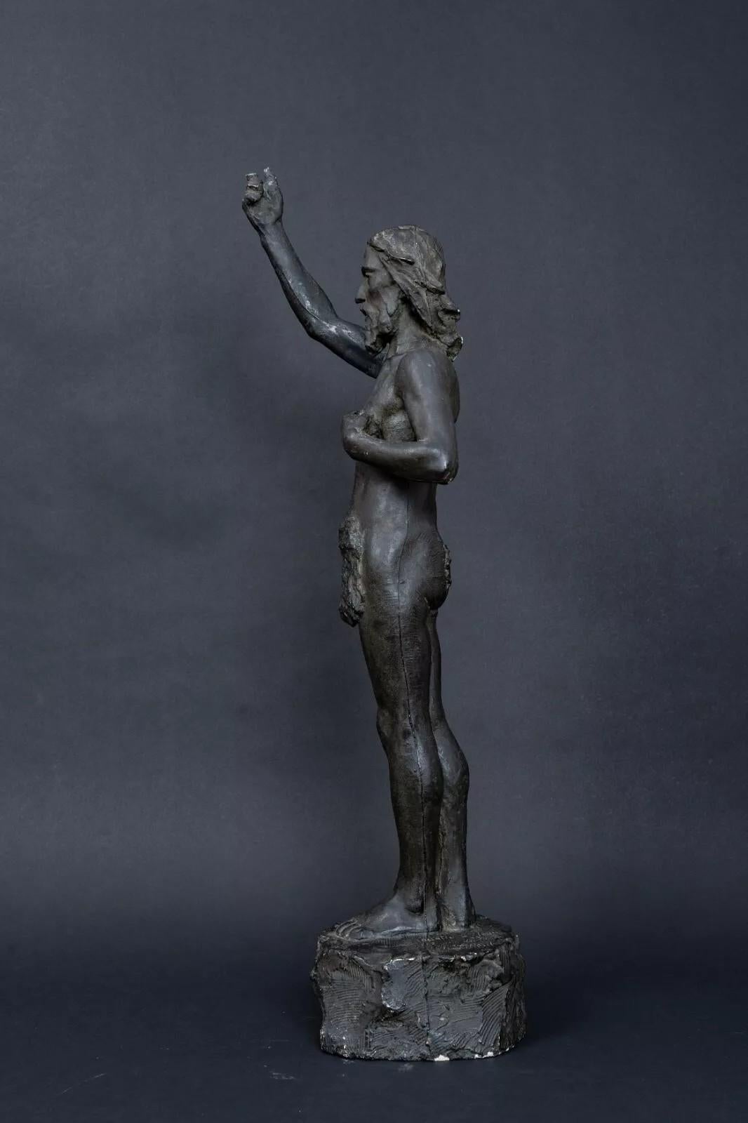 Neoclassical Studio plaster statue by Charles Filleul – Christ with raised arm, 20th century. For Sale