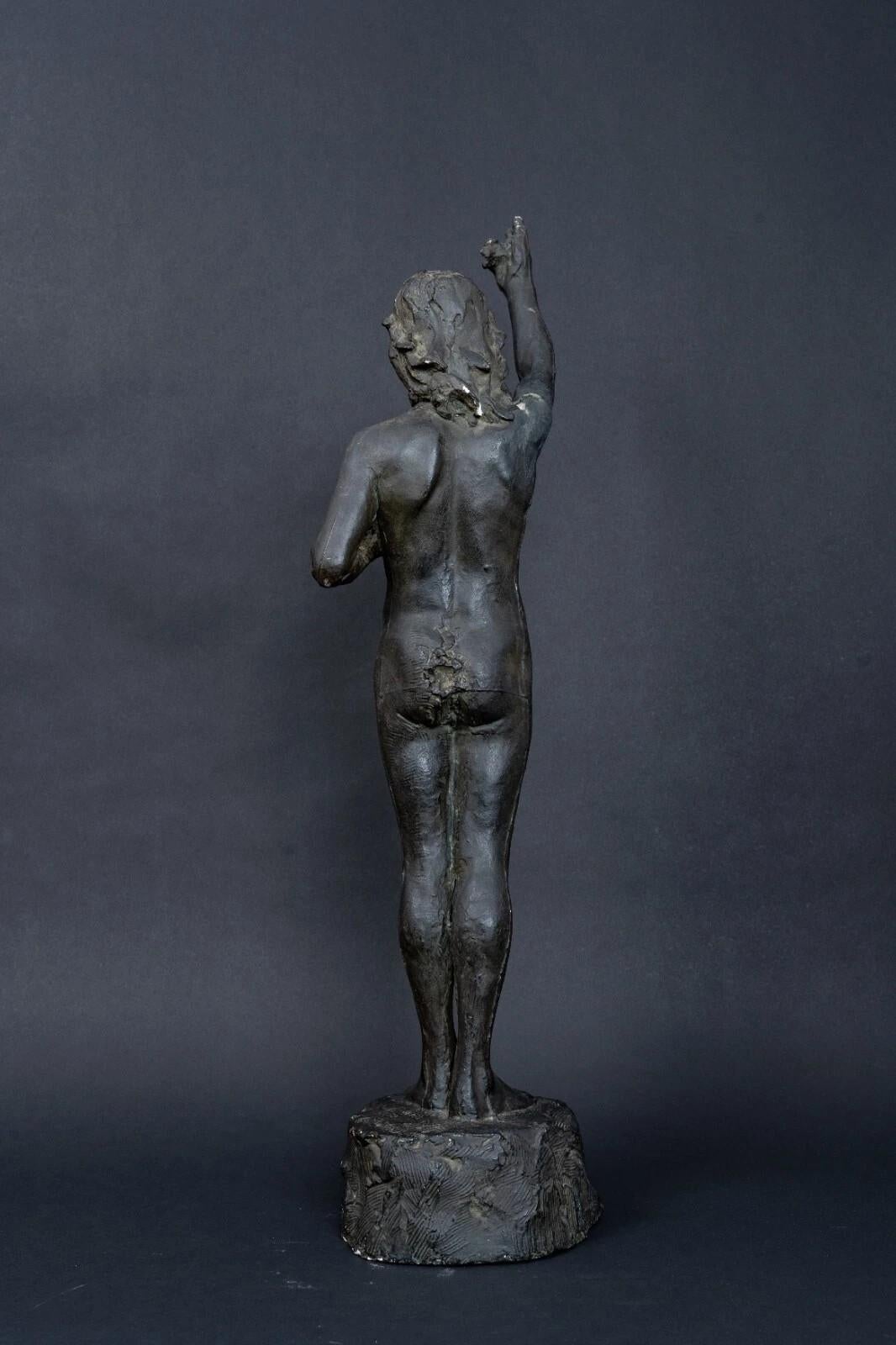 French Studio plaster statue by Charles Filleul – Christ with raised arm, 20th century. For Sale