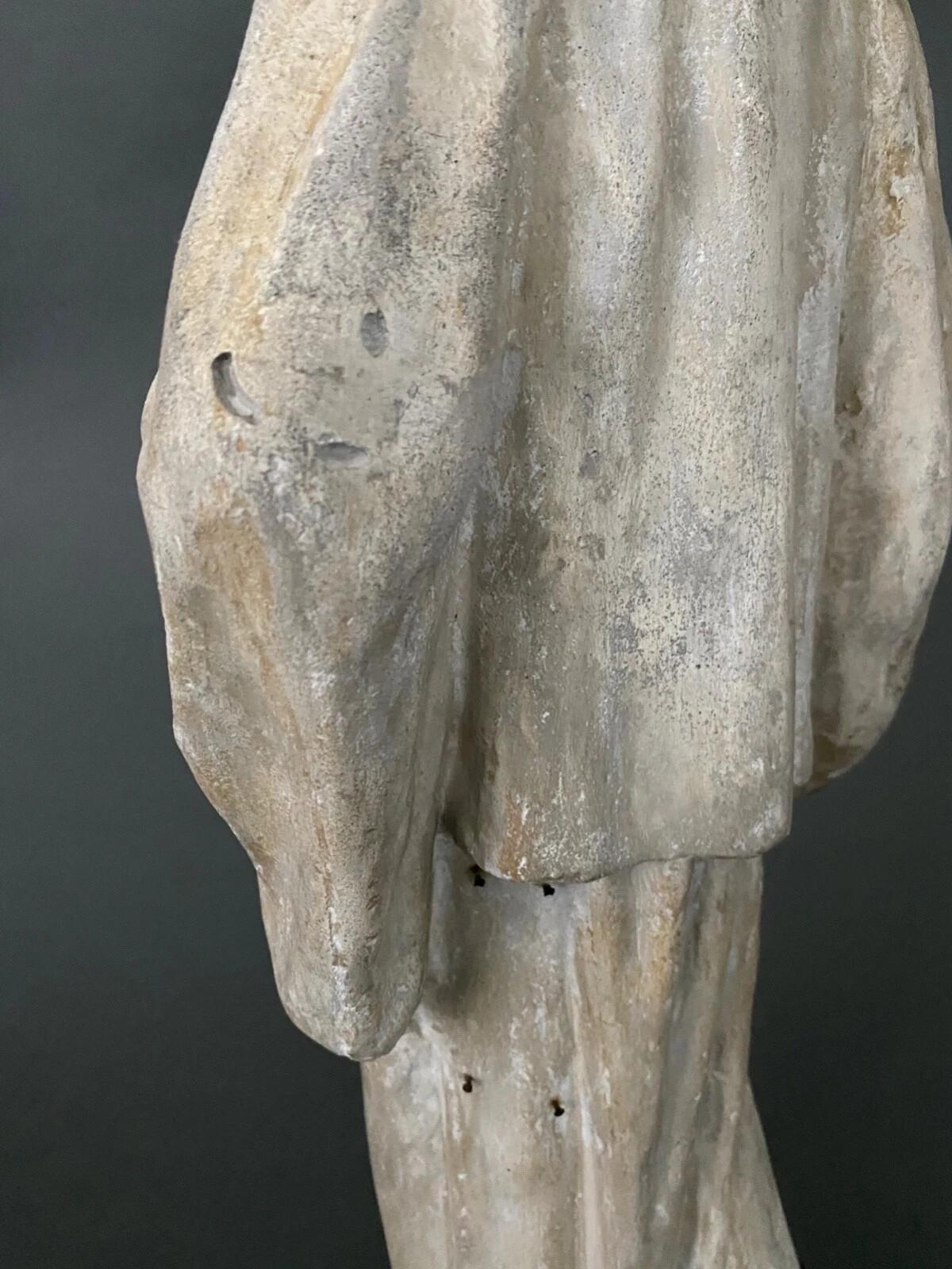 Plaster Studio plaster statue by Charles Filleul – Woman with a fan, 20th century. For Sale