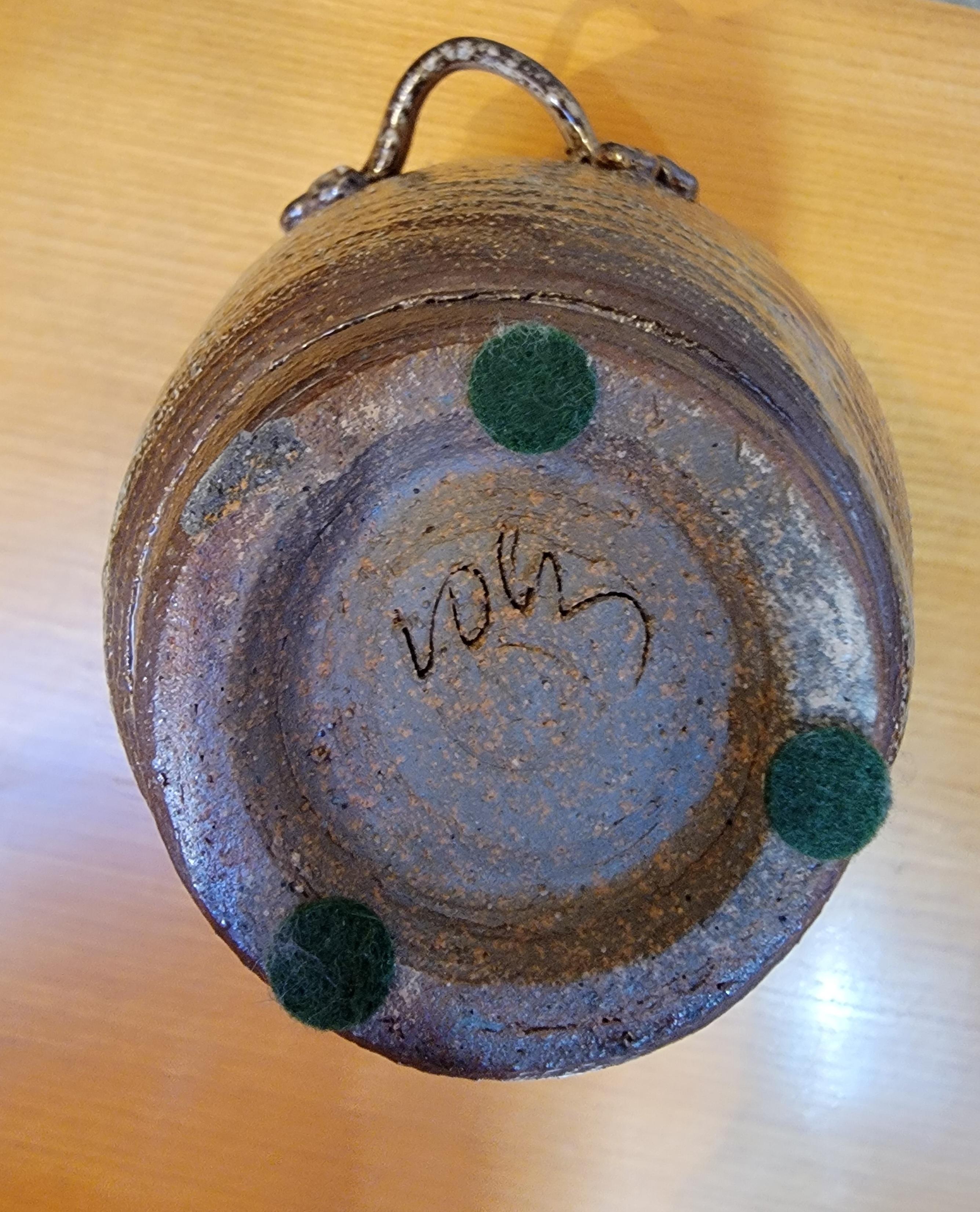 Jarrón de barro Studio Pot de Herman Roderick Volz Moderno de mediados de siglo en venta