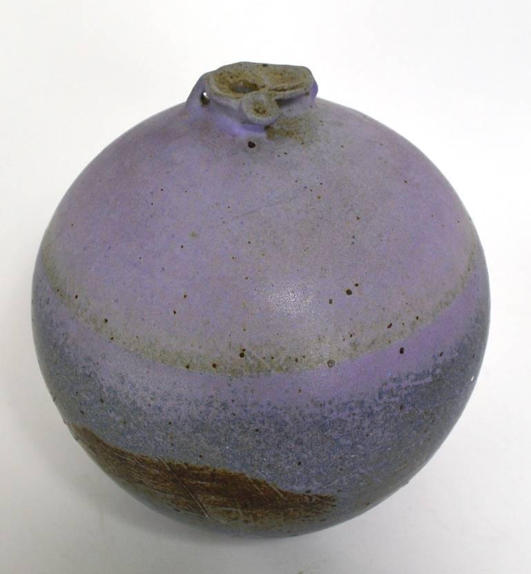 Unusual glazed pot from the recognized master Toshiko Takaezu. This example is free of damage, it is unsigned.