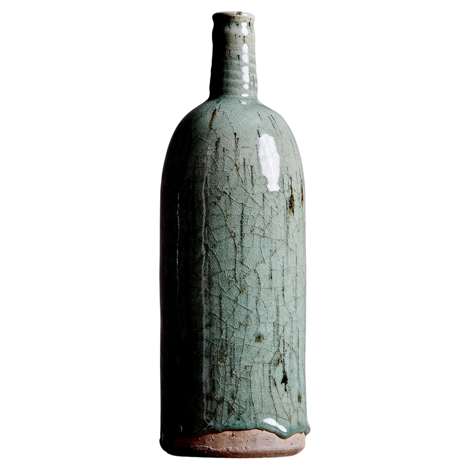 Studio Pottery Bottle Vase France, 1960s