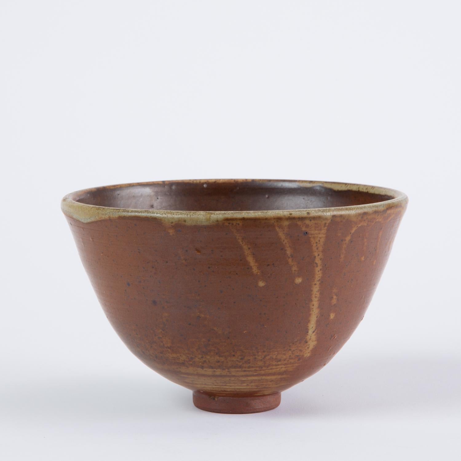 Glazed Studio Pottery Bowl with Small Foot