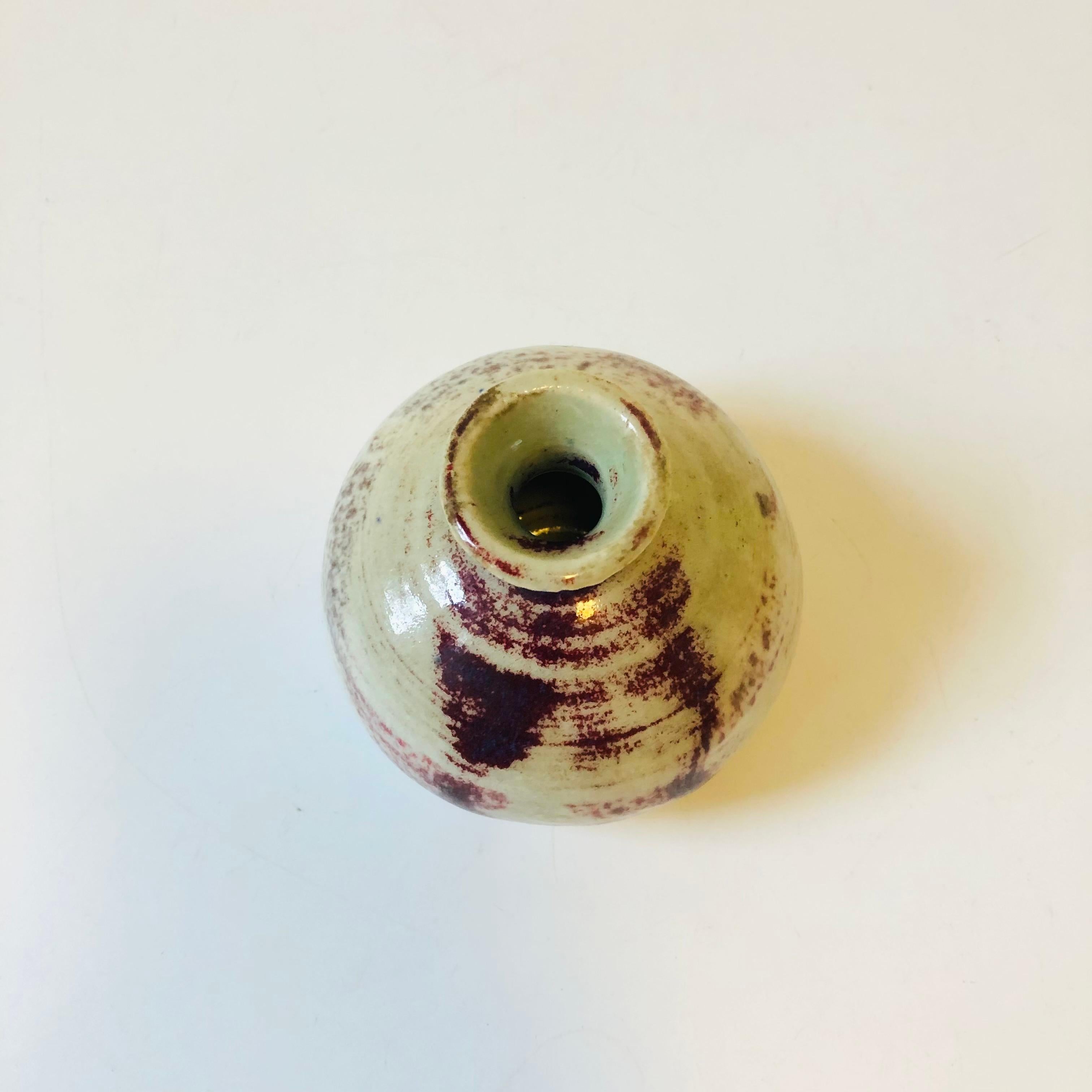 Organic Modern Studio Pottery Bud Vase - Purple and Gray