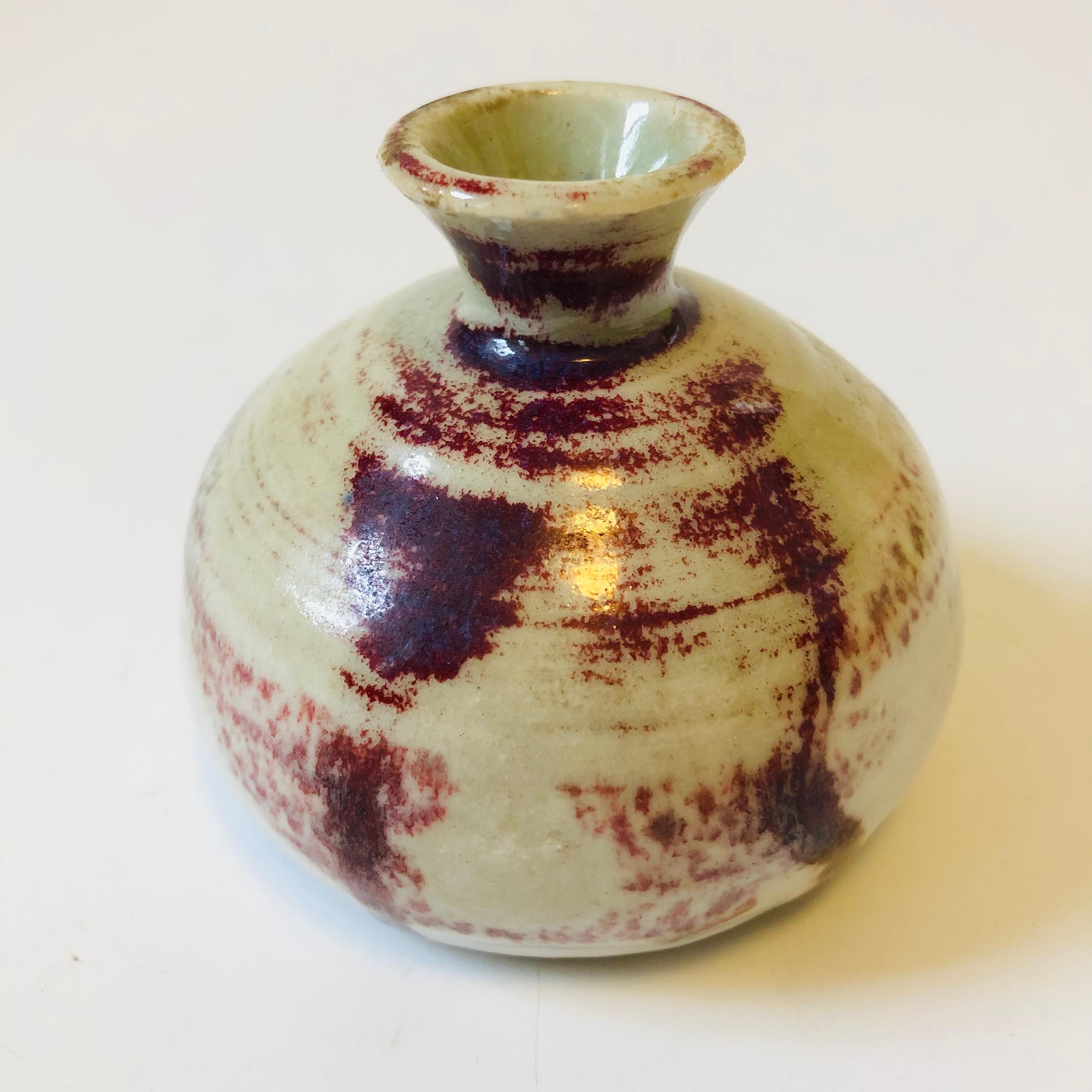 Studio Pottery Bud Vase - Purple and Gray In Good Condition In Vallejo, CA