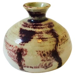 Studio Pottery Bud Vase - Purple and Gray
