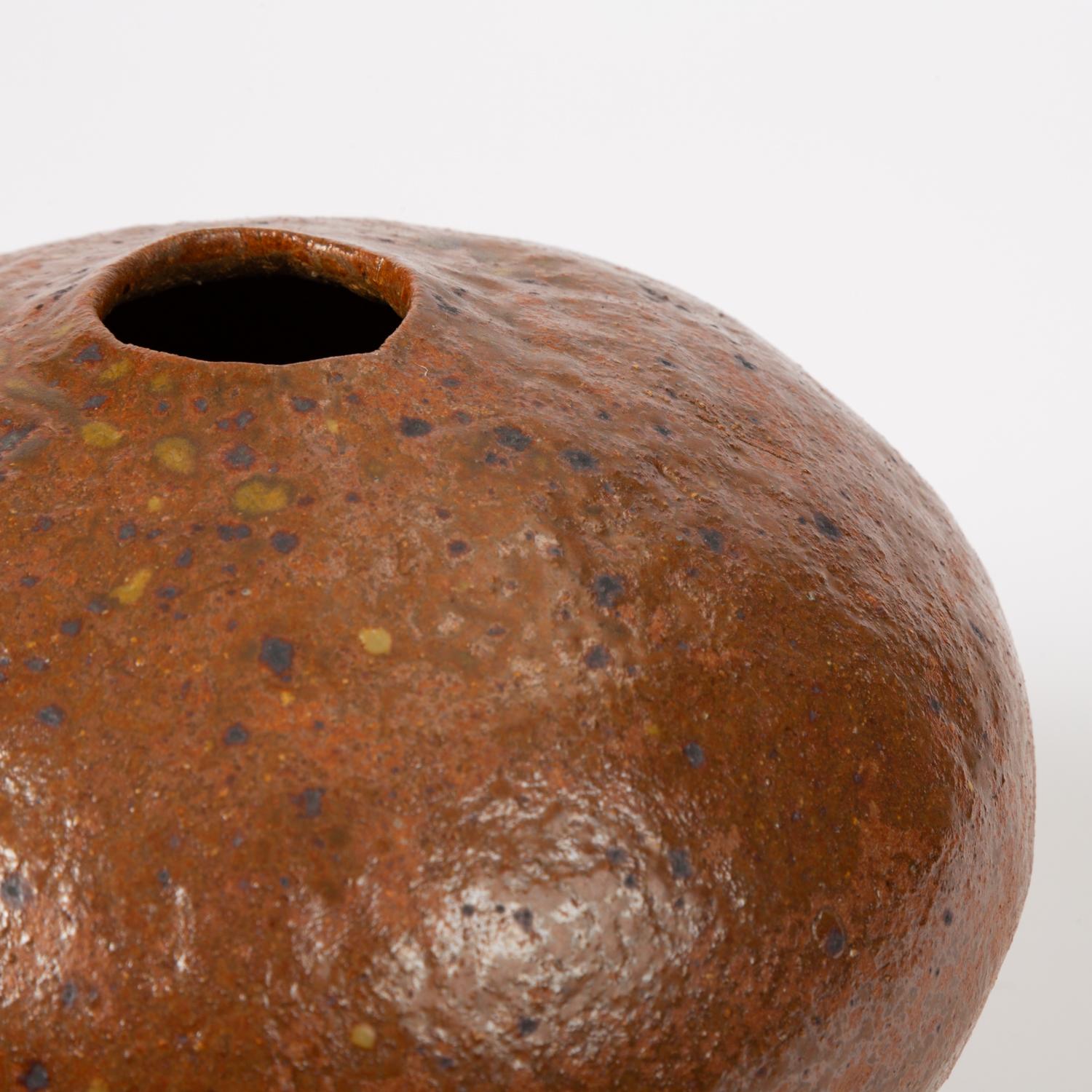 Studio Pottery Bud Vase with Speckled Glaze 1