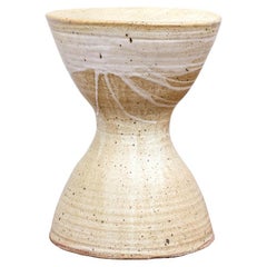 Studio Pottery Ceramic Hour Glass Form Accent Table
