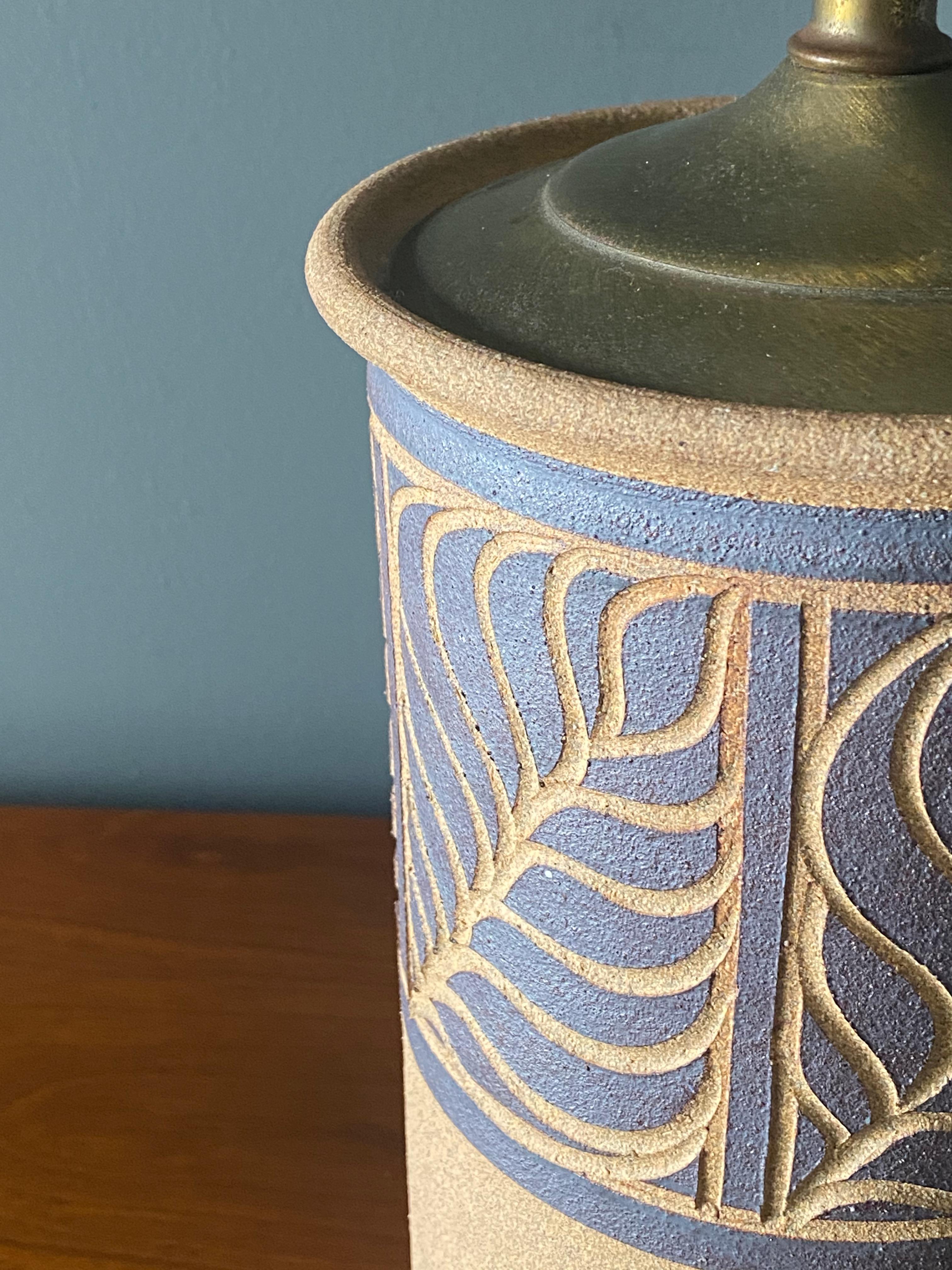 Studio Pottery ceramic lamp Signed 