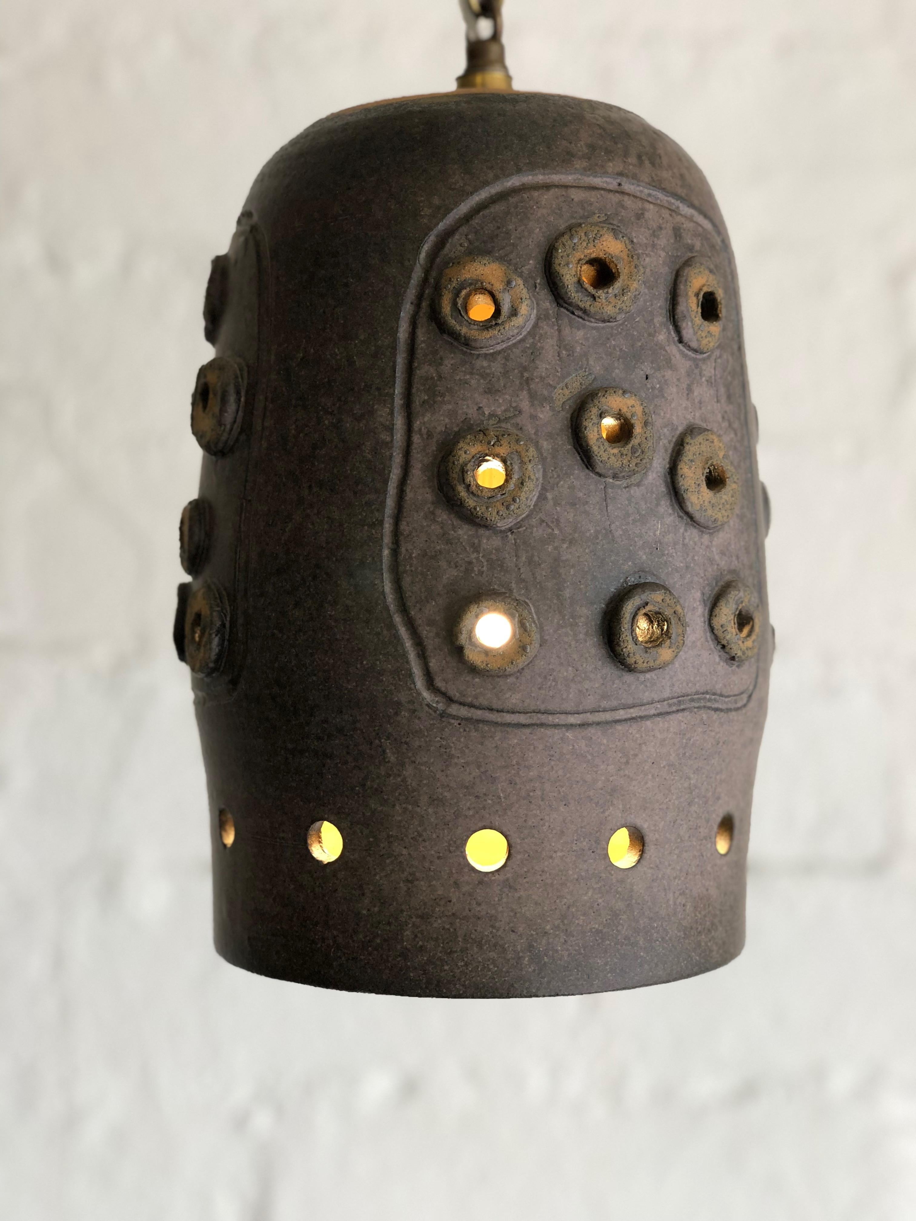 Studio Pottery Ceramic Pendant Light For Sale 6