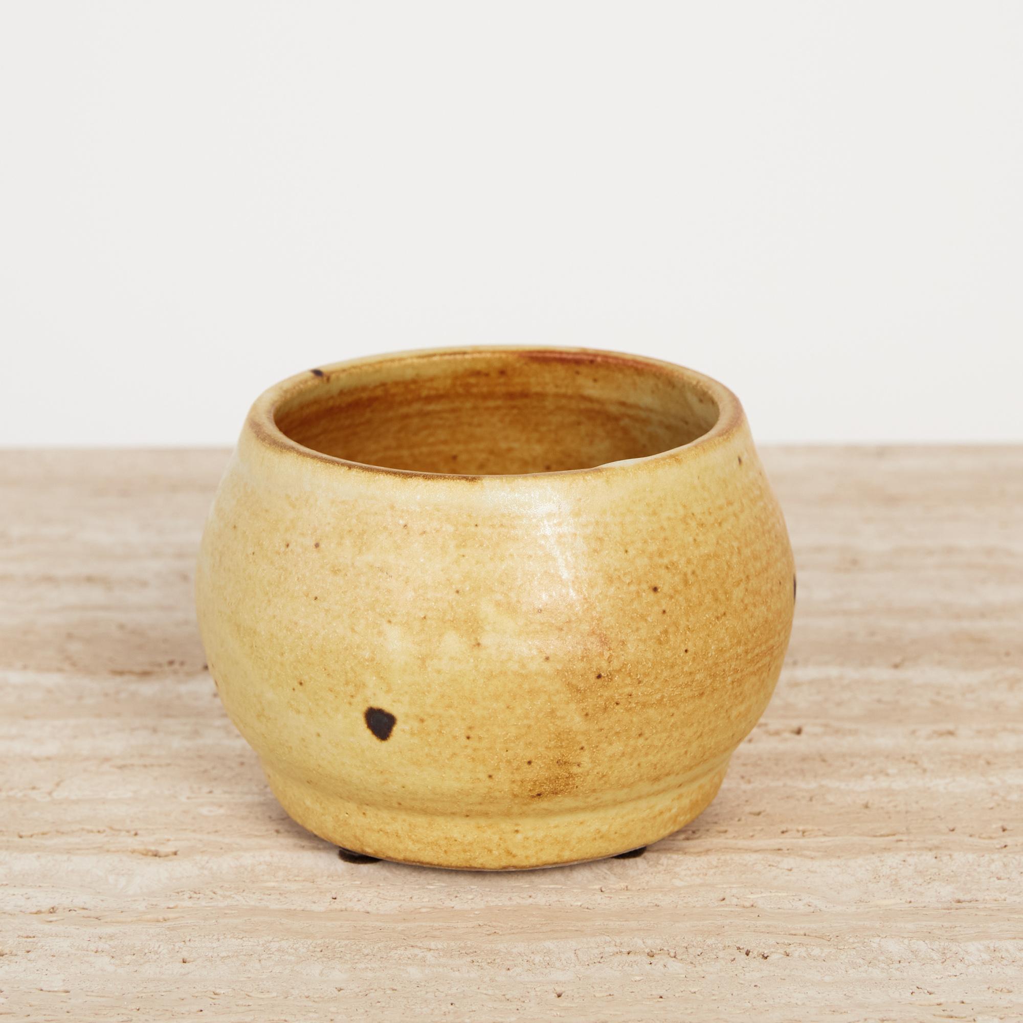 20th Century Studio Pottery Ceramic Vessel in Yellow Glaze