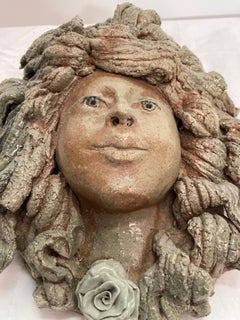 Studio pottery ceramic  woman head