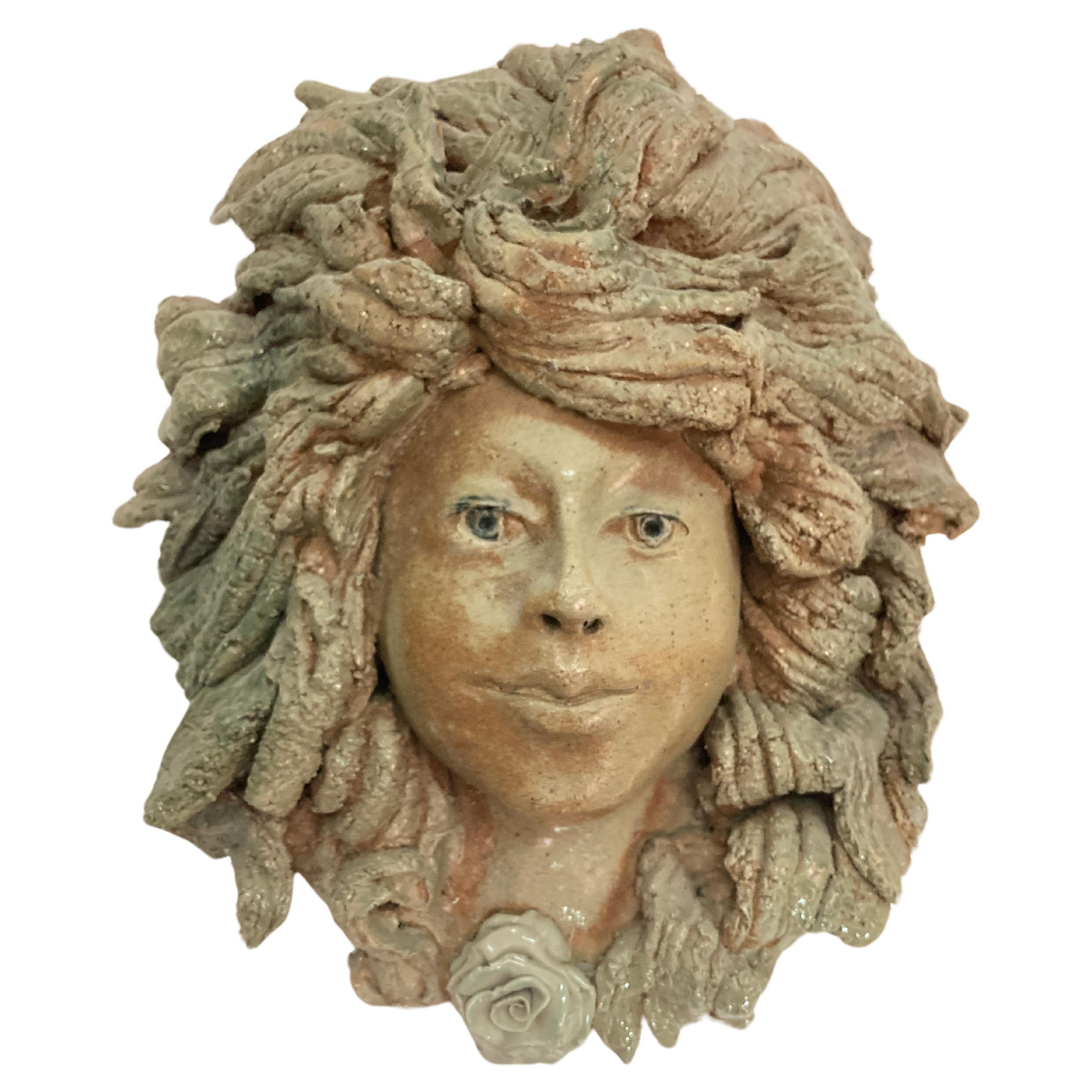 Studio pottery ceramic  woman head For Sale