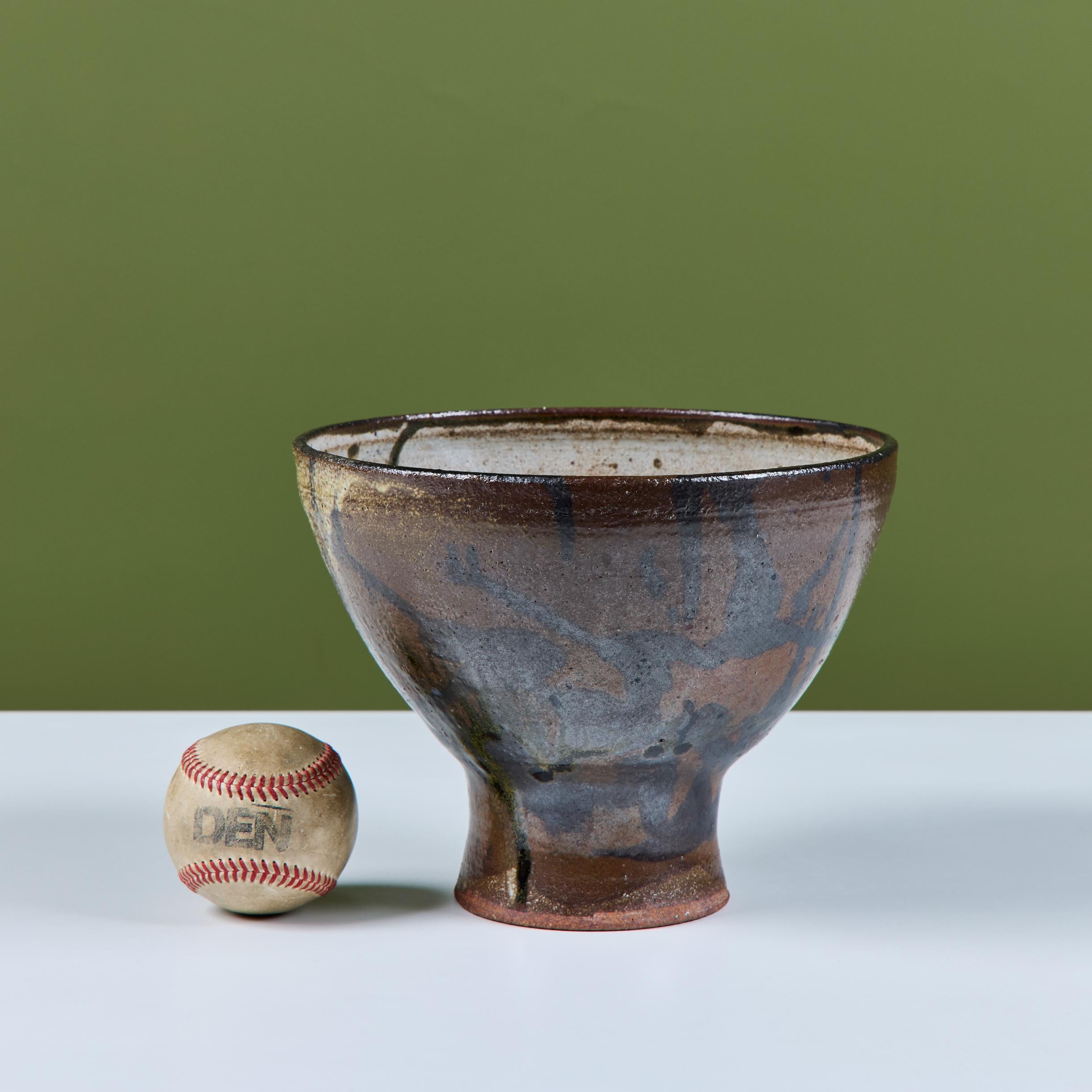 Mid-Century Modern Studio Pottery Chalice Bowl For Sale