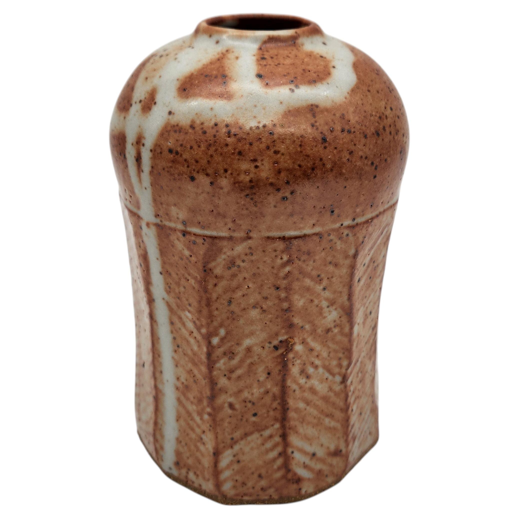 Studio Pottery Chevron Pattern Pot For Sale