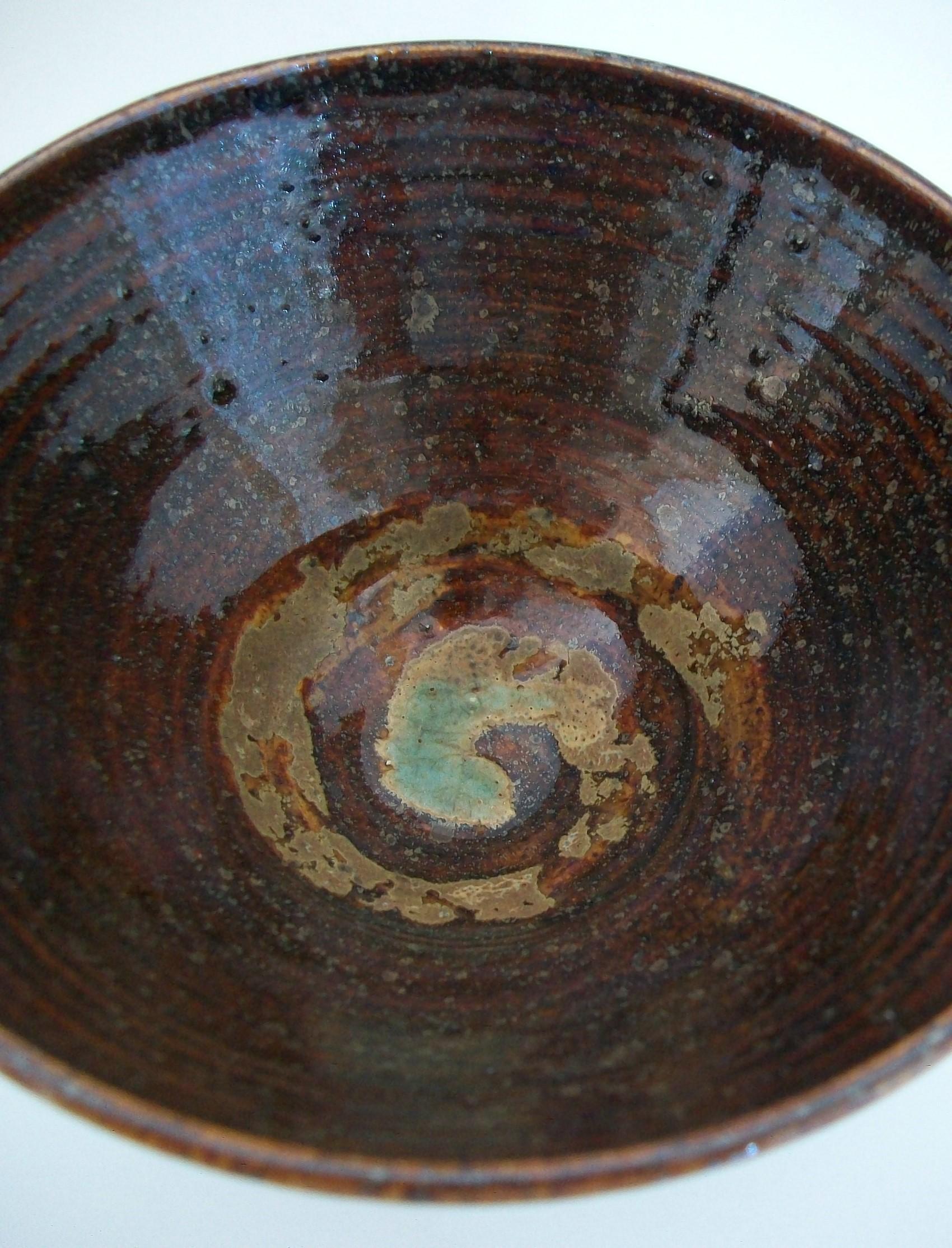 Canadian Studio Pottery Conical Bowl, Indistinctly Signed, Canada, circa 2006 For Sale