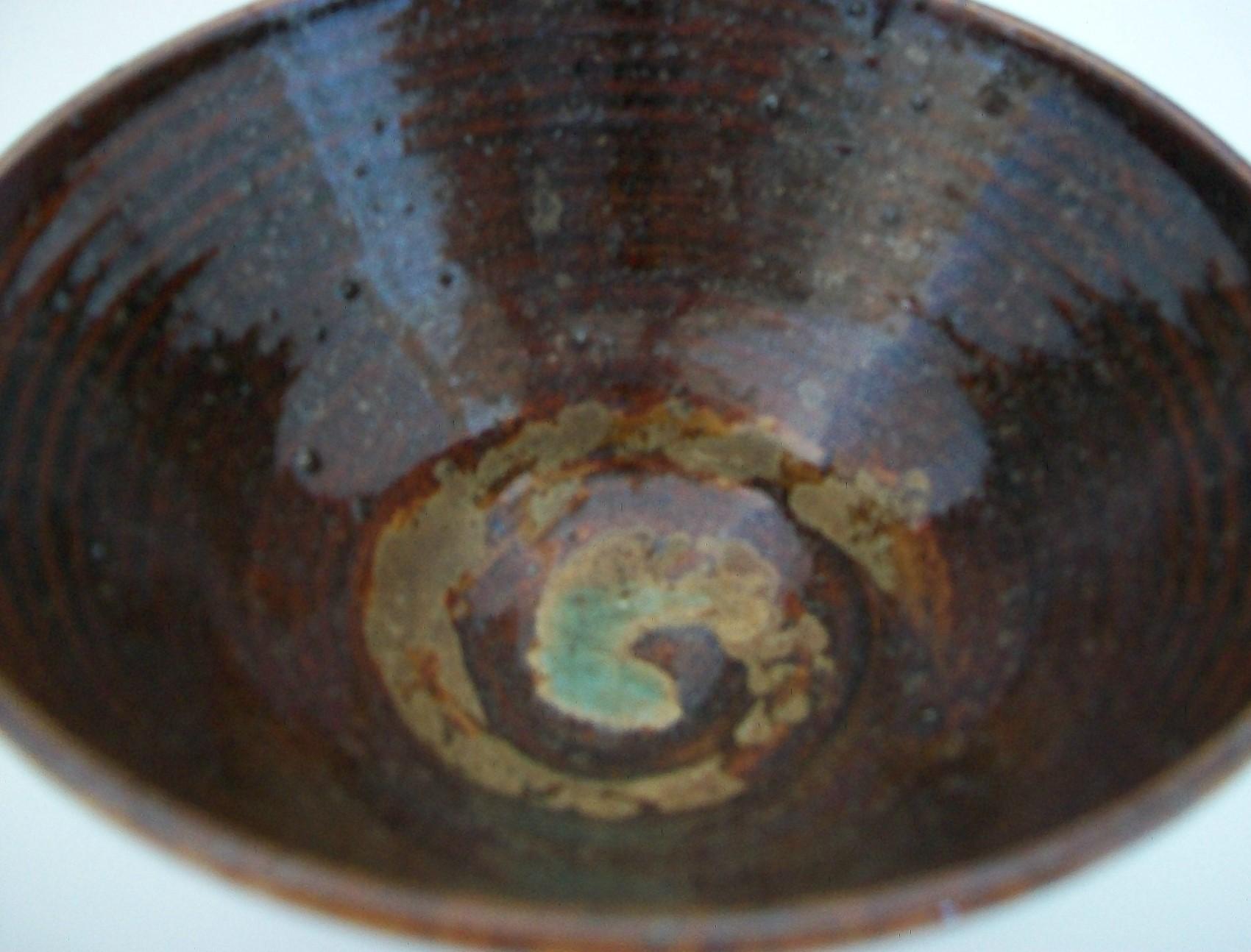 Canadian Studio Pottery Conical Bowl, Indistinctly Signed, Canada, circa 2006 For Sale