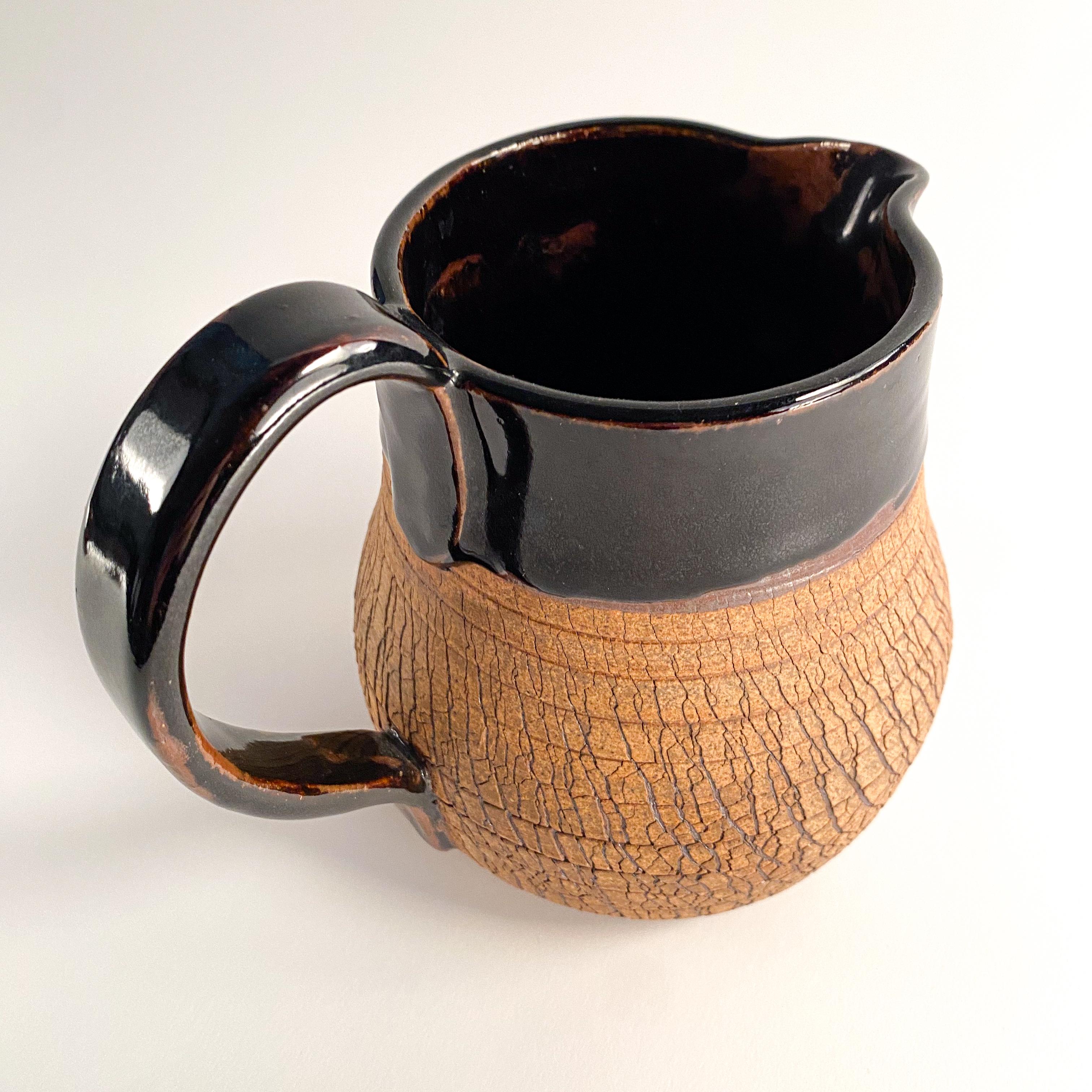 studio pottery cracked glaze pitcher For Sale 1