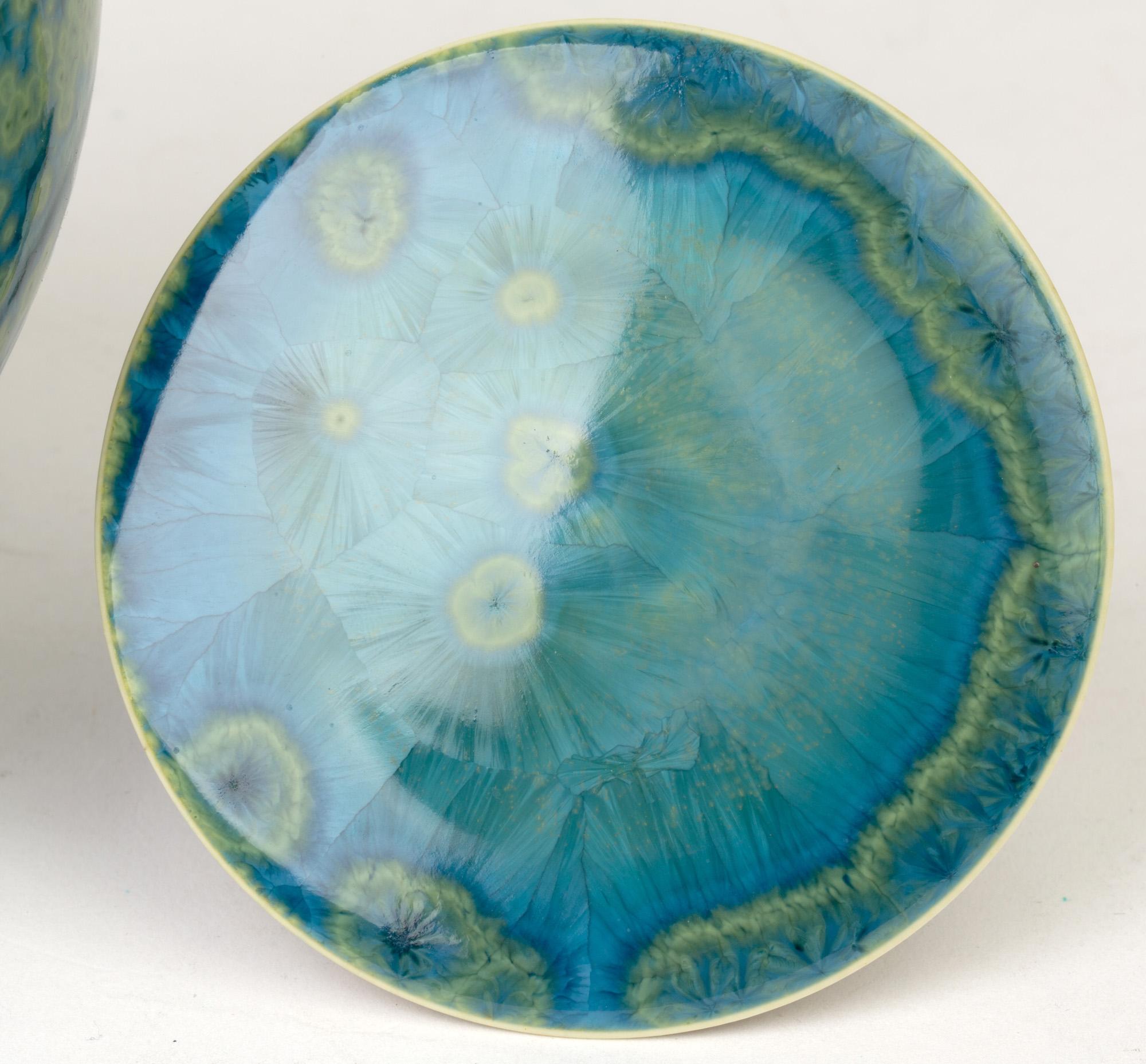 Studio Pottery Crystalline Glazed Porcelain Lidded Vessel 5