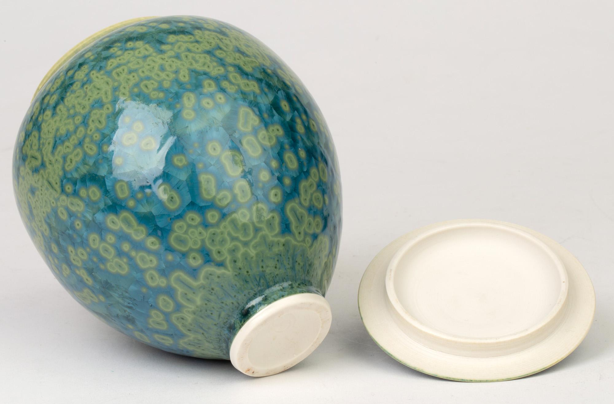 British Studio Pottery Crystalline Glazed Porcelain Lidded Vessel