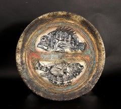 Studio Pottery Double Fish Dish, Dated 2003