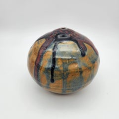 Mid-Century Modern Oxblood & Cobalt Studio Pottery Weed Pot, USA