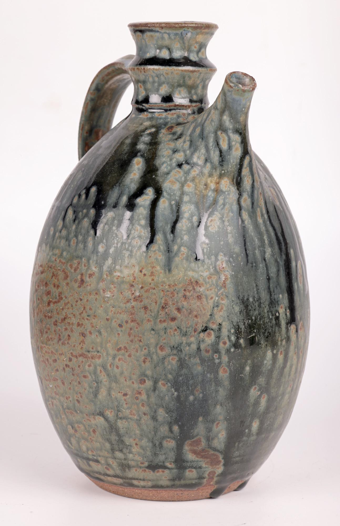 20th Century Studio Pottery Exceptional Salt Glazed Handled Flagon
