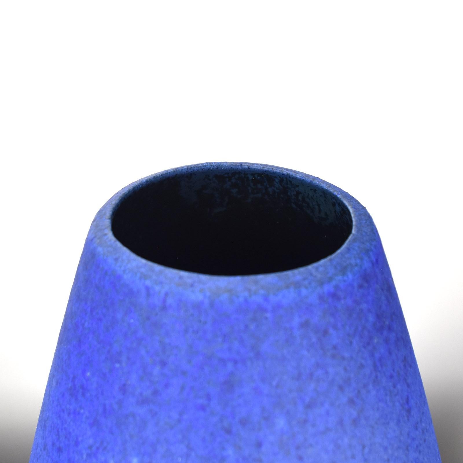 Mid-Century Modern Studio Pottery Floor Vase Intense Blue WGP Fat Lava Retro Mid Century Modern For Sale