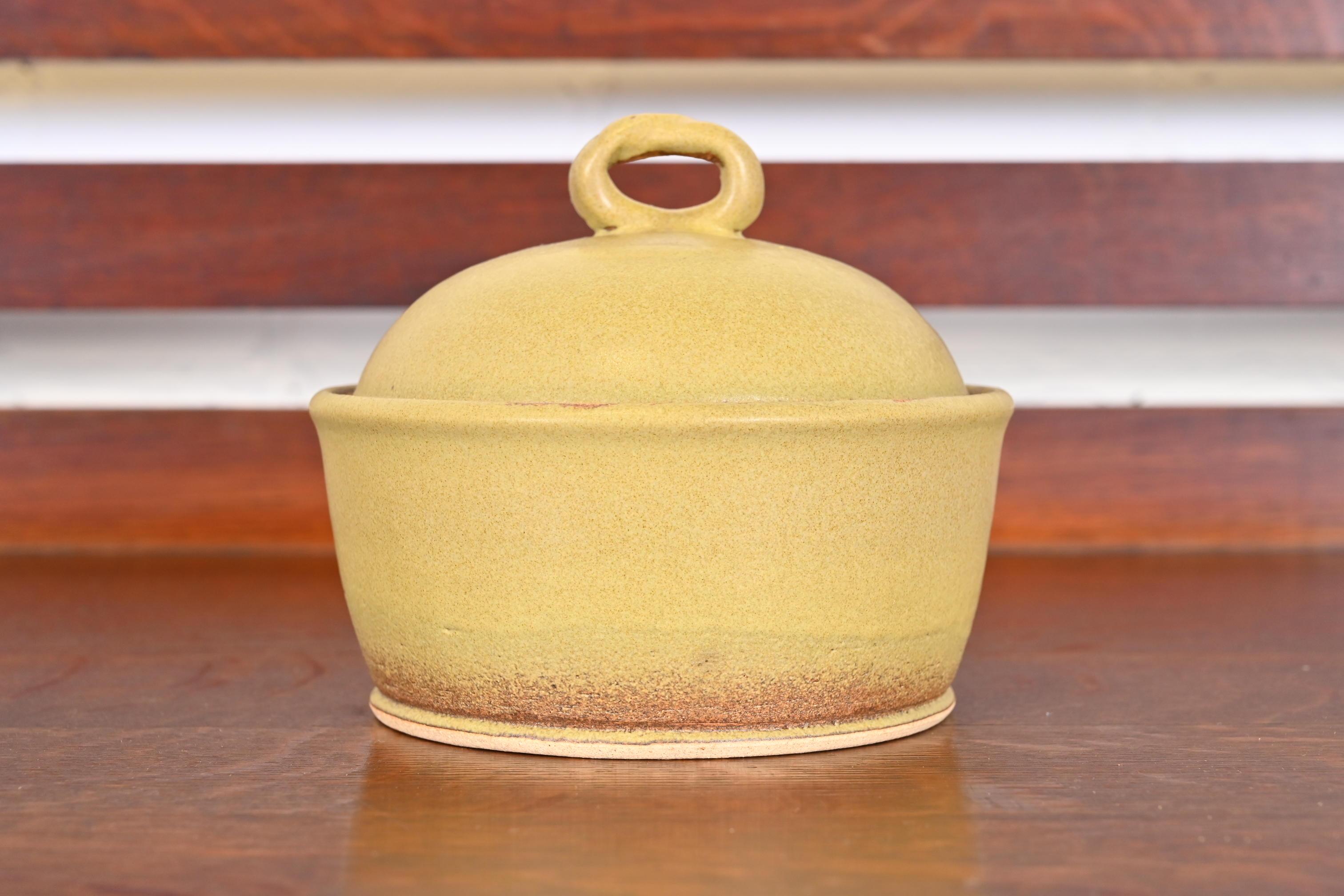 American Studio Pottery Glazed Bowl with Lid