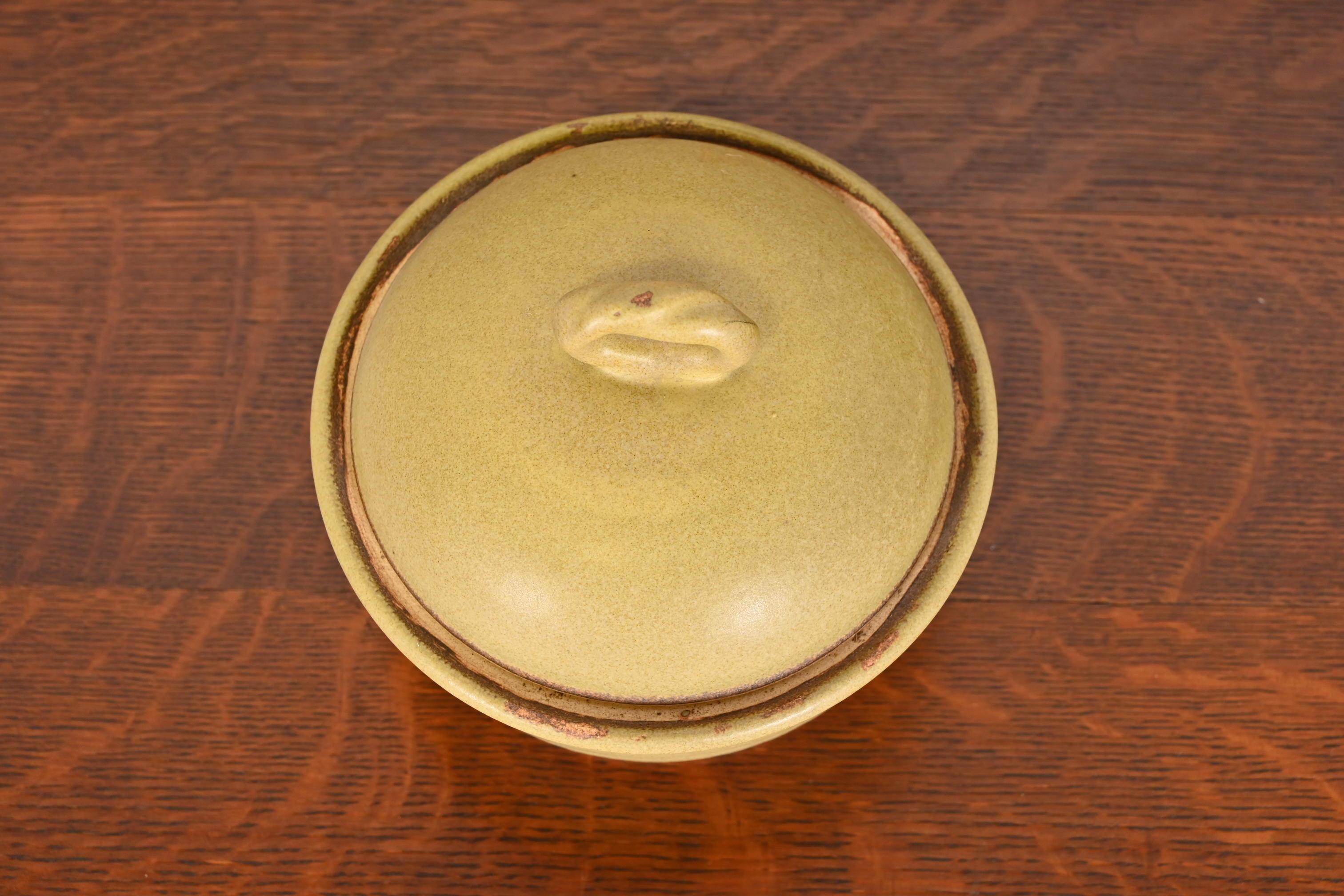Studio Pottery Glazed Bowl with Lid 1