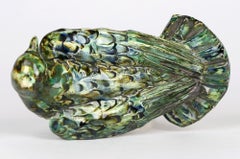 Studio Pottery Glazed Figure of a Resting Bird Signed Heptagon Dated 1976