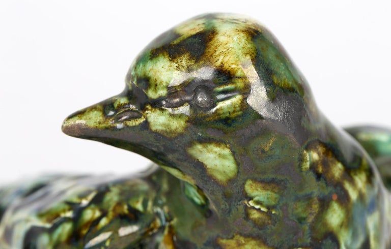 Studio Pottery Glazed Figure of a Resting Bird Signed Heptagon Dated 1976 For Sale 1