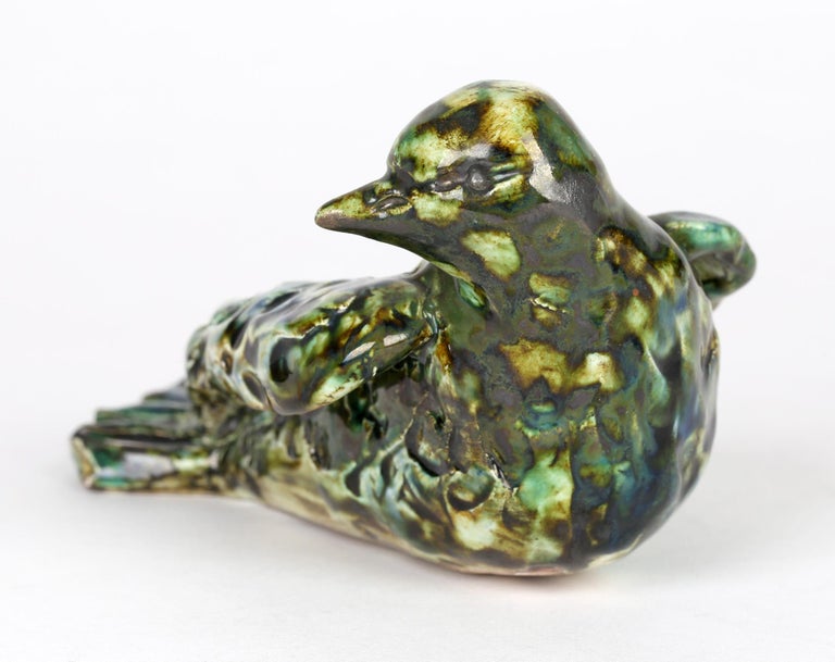 Studio Pottery Glazed Figure of a Resting Bird Signed Heptagon Dated 1976 For Sale 2