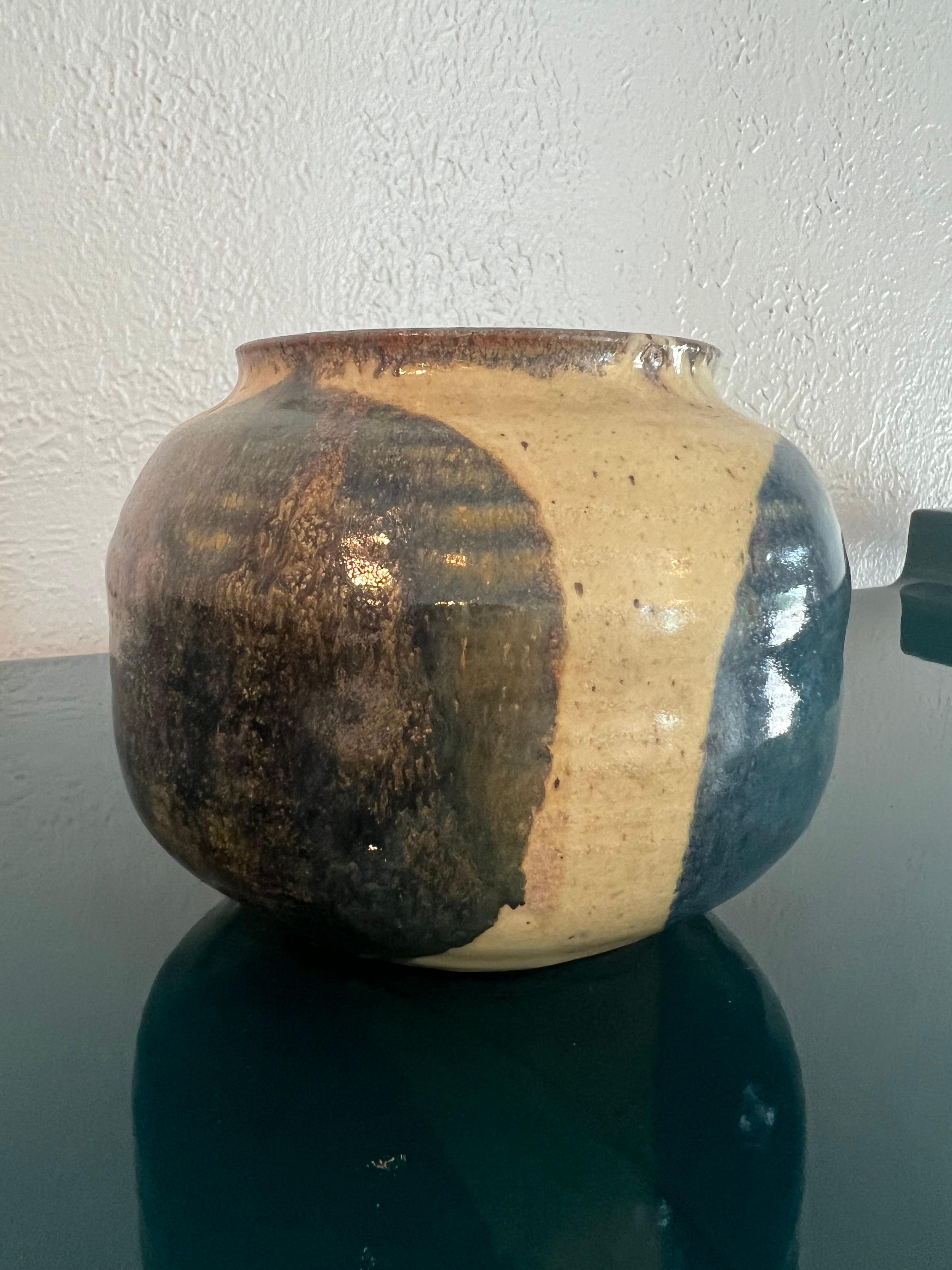 Mid-Century Modern Studio Pottery Glazed Pot For Sale