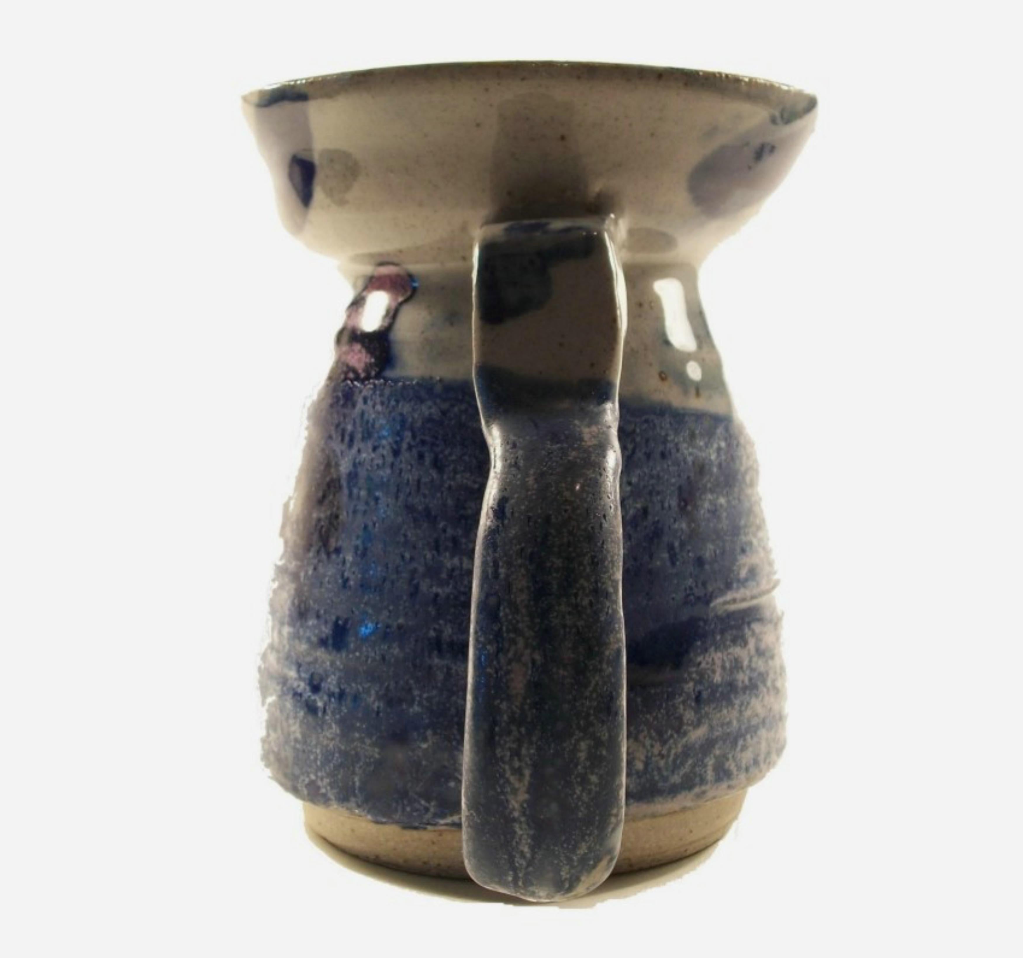 Studio Pottery Glazed Stoneware Pitcher - Signed & Dated - Canada - Circa 1994 In Good Condition For Sale In Chatham, ON