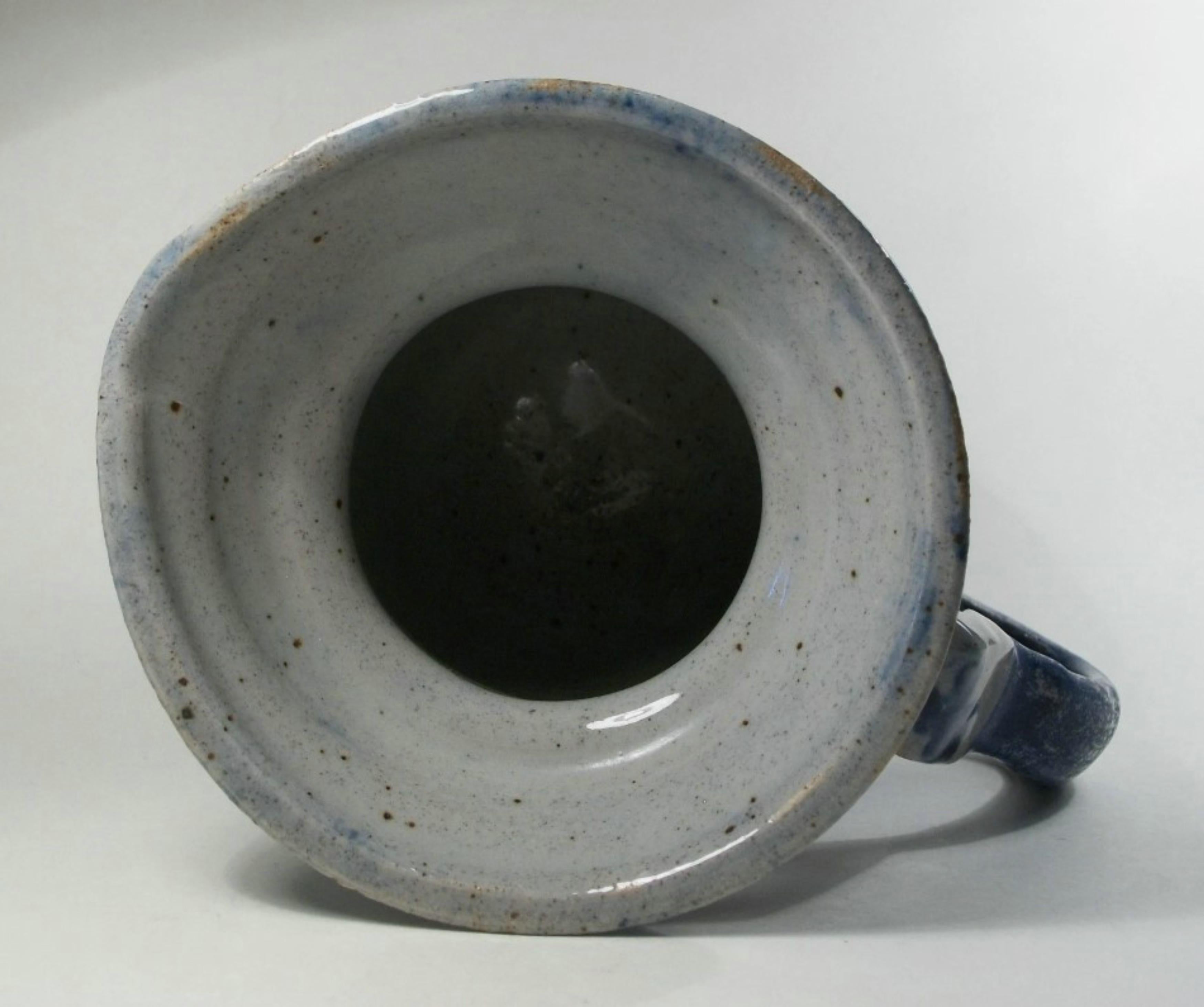 Ceramic Studio Pottery Glazed Stoneware Pitcher - Signed & Dated - Canada - Circa 1994 For Sale