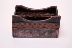 Studio Pottery Glazed Stoneware Sculptural Box Signed "Polk 70"