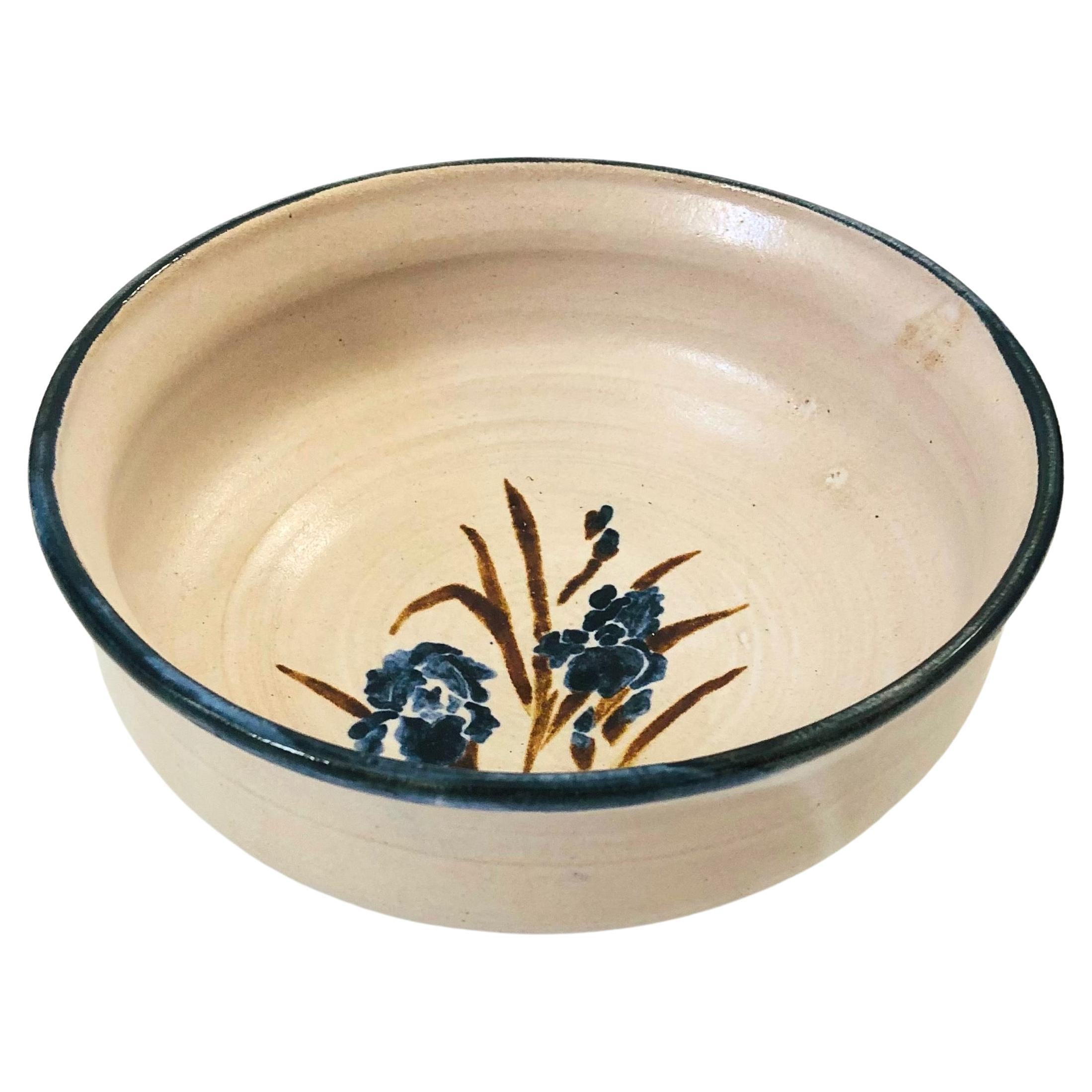 Studio Pottery Iris Bowl For Sale