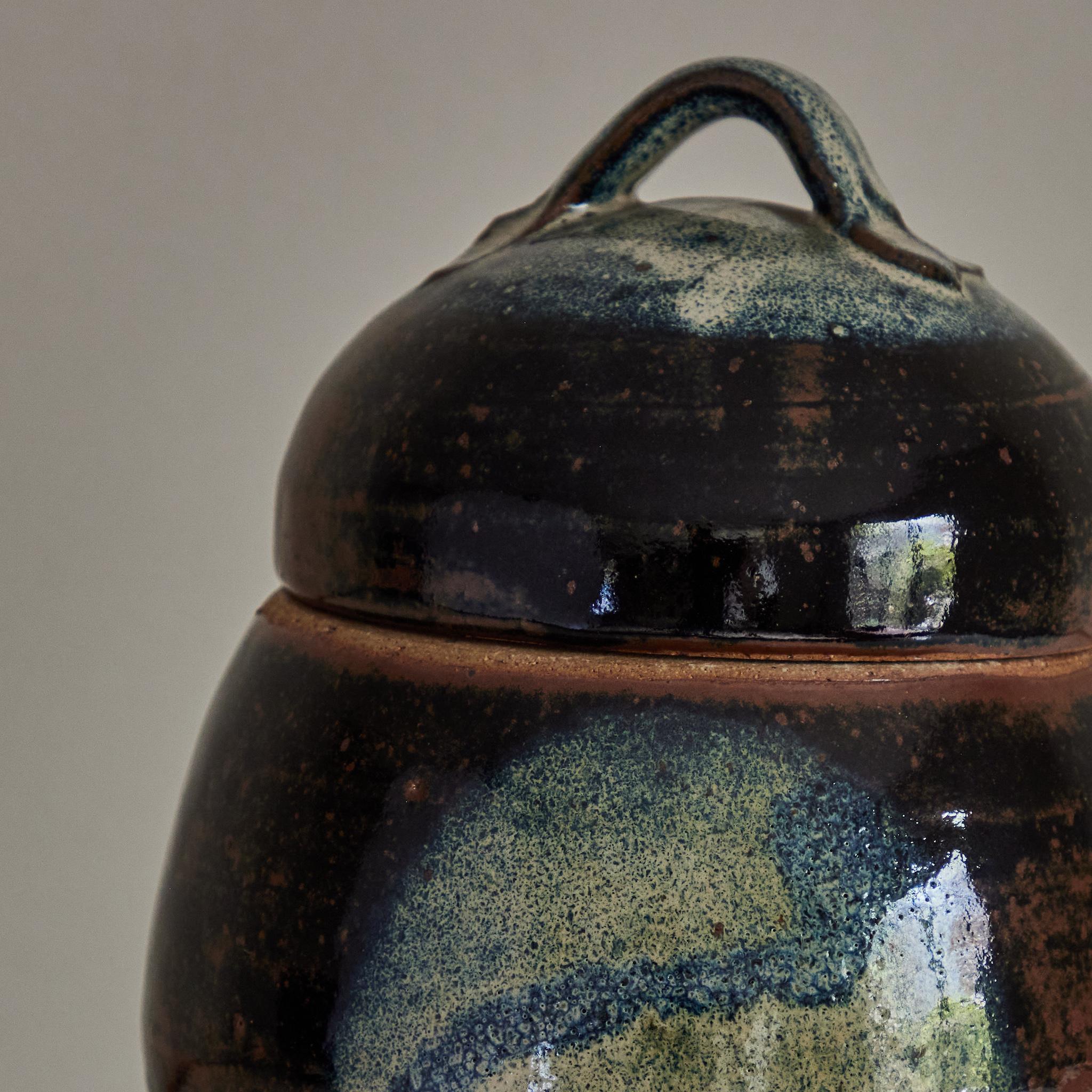 English Studio Pottery Jar with Lid