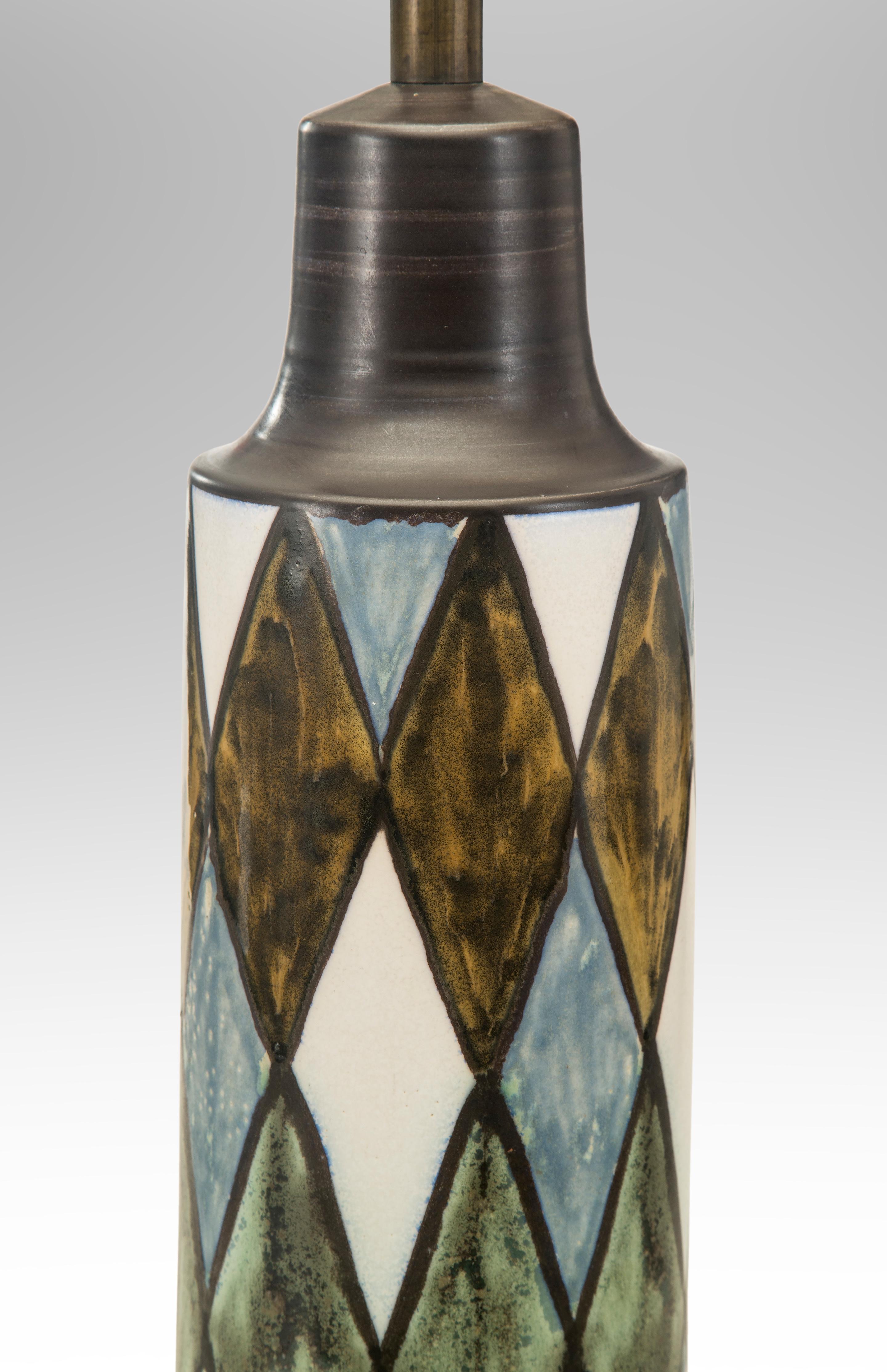 Canadian Studio Pottery Lamp, Signed Lotte For Sale