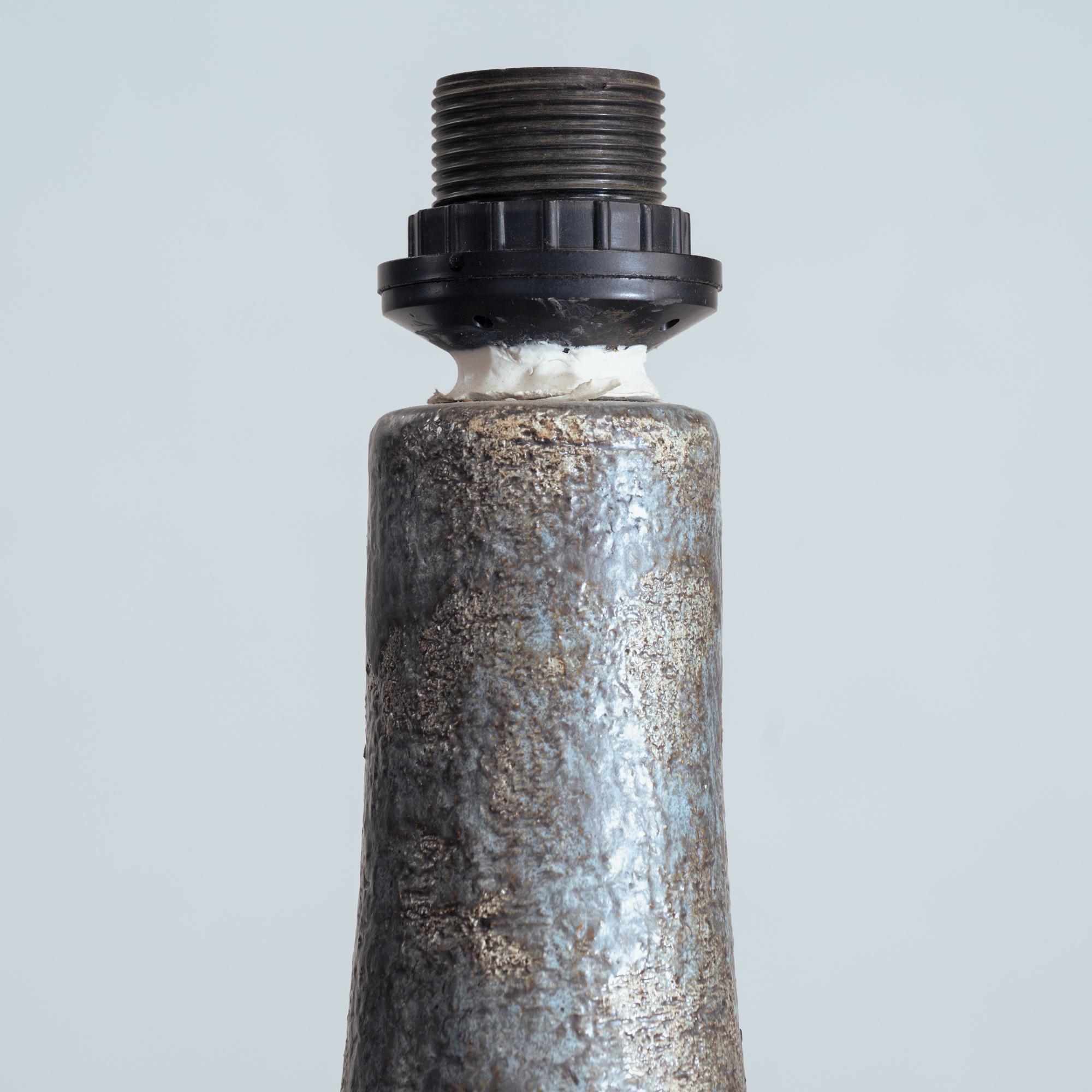 Lampes de table en poterie Studio gris bleu et marron (aft) Bo Borgstrom, Suède années 70 en vente 1