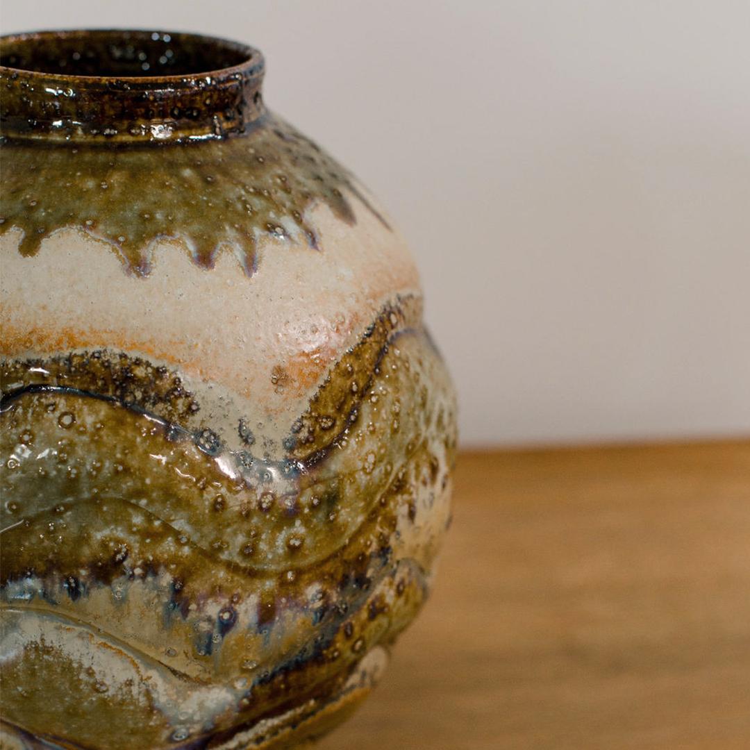 Mid-Century Modern Studio Pottery, Large Ceramic Vase For Sale