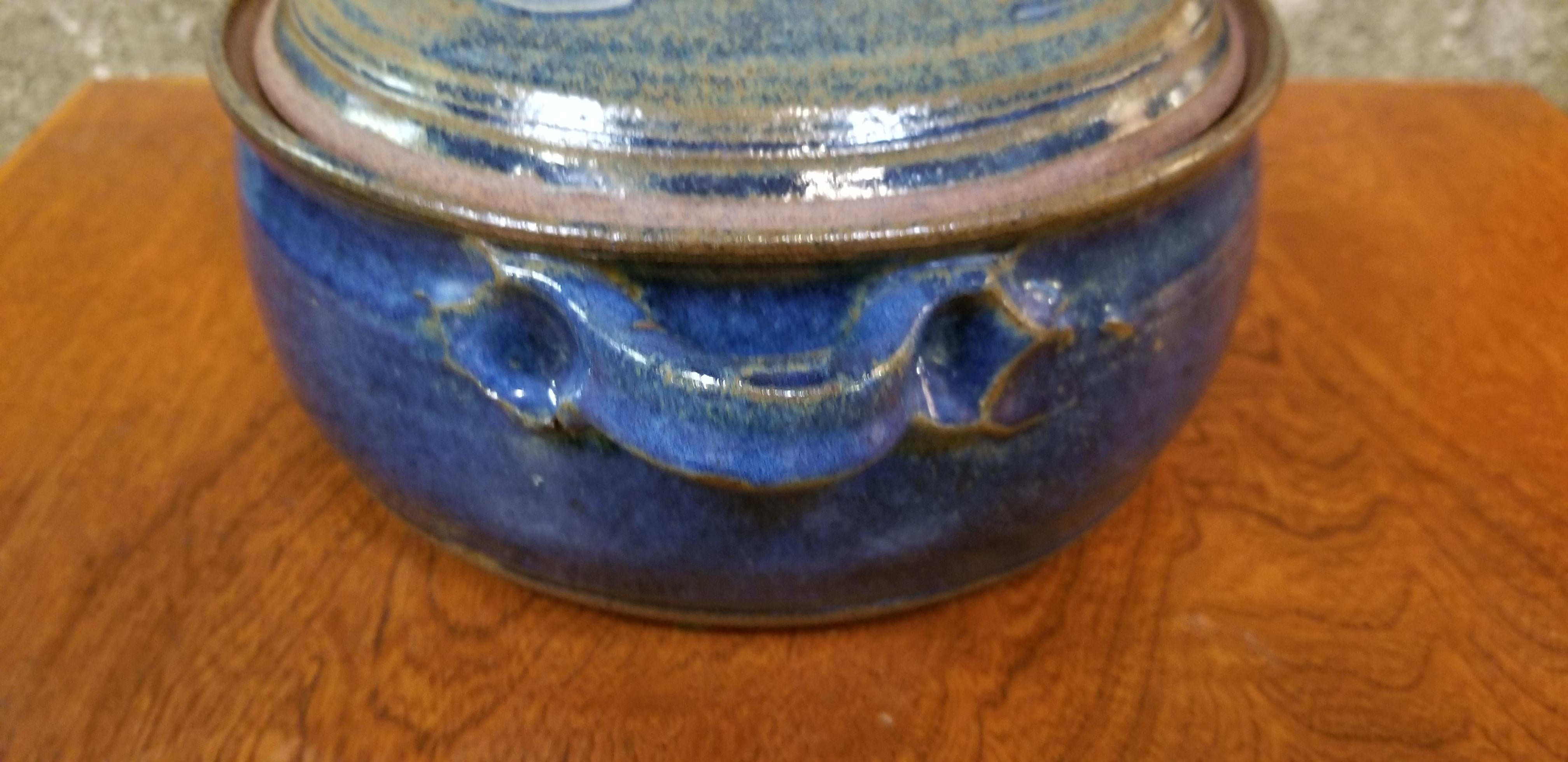 Hand-Crafted Studio Pottery Lidded Pot  by Herman Volz For Sale