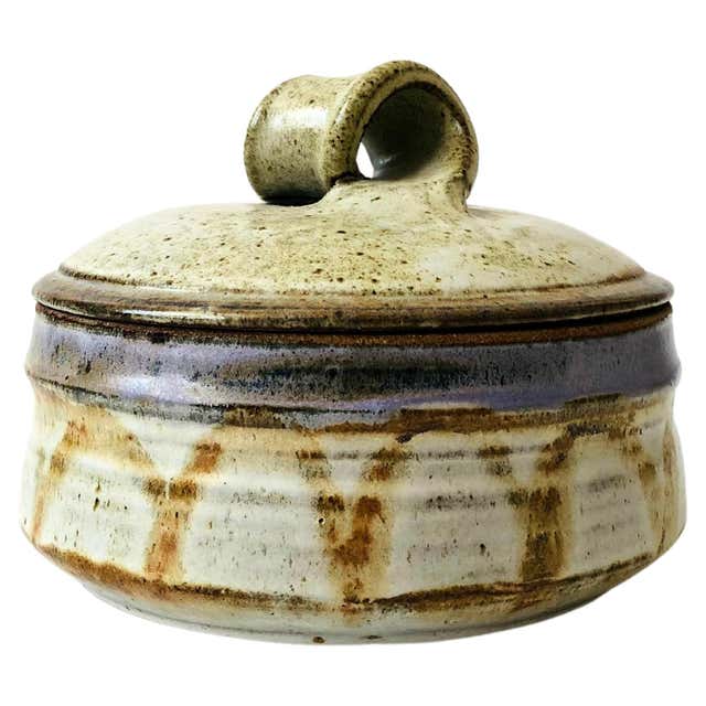 Pottry Box Lidded Handmade Pottery Box For Sale at 1stDibs