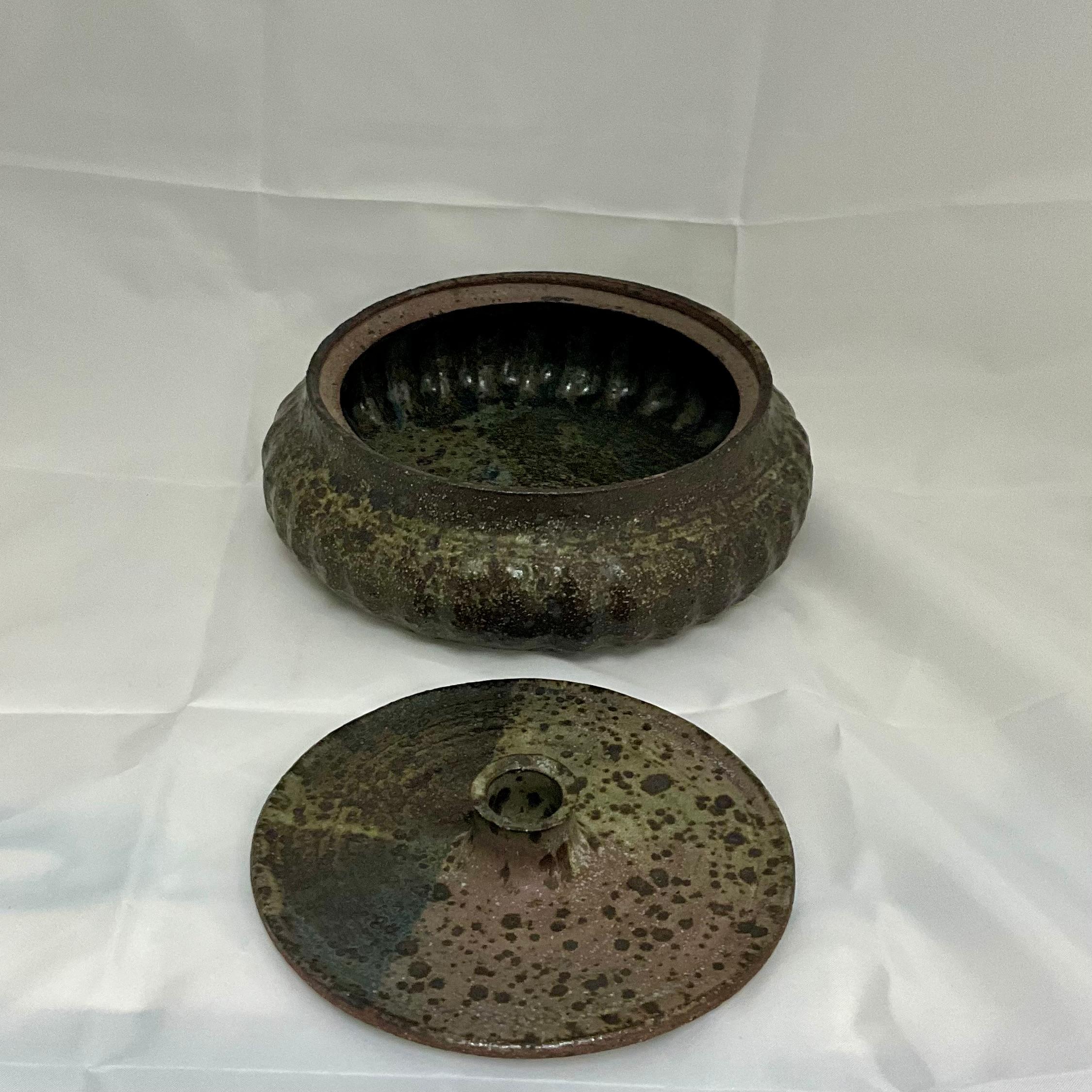 American Studio  Pottery Mid 20th Century  Circular Lidded Box For Sale