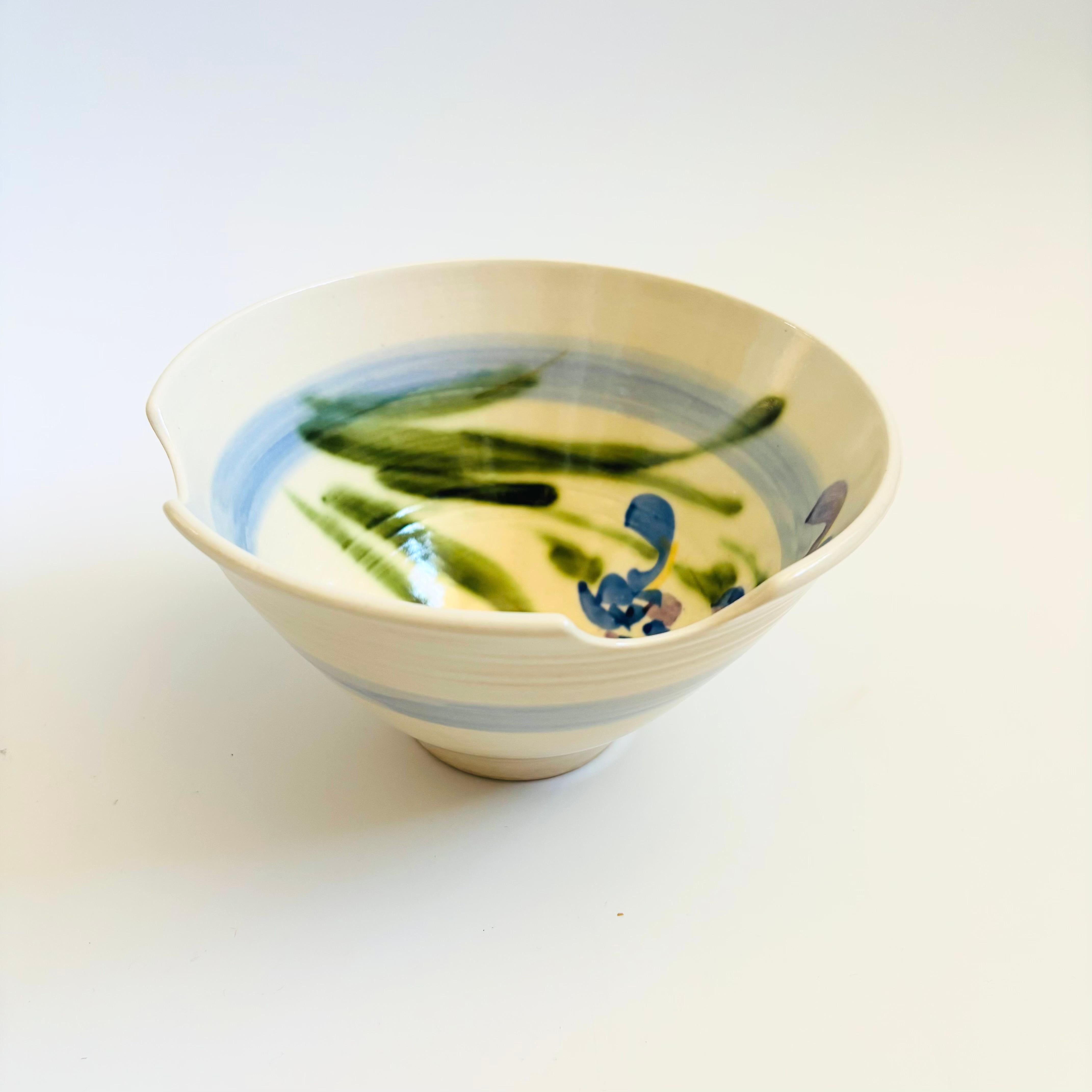 Bols à nouilles avec porte-baguettes de Studio Pottery - Lot de 4 Bon état - En vente à Fairfield, CA