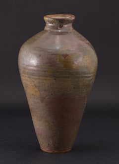 Studio Pottery Organic Hand Thrown Vase in Brown tones, Signed