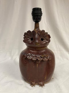 Studio pottery "owl" lamp