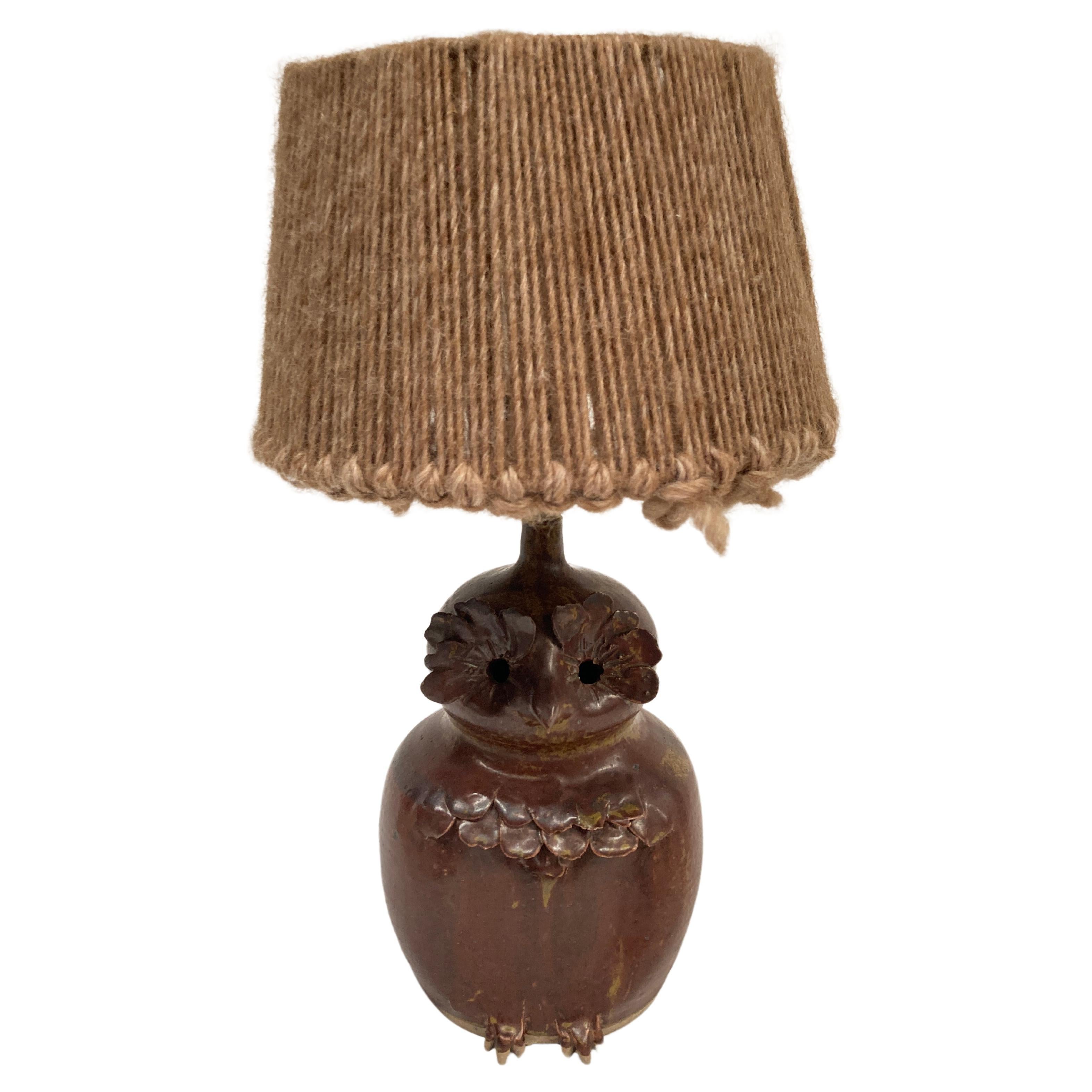 Studio pottery "owl" lamp